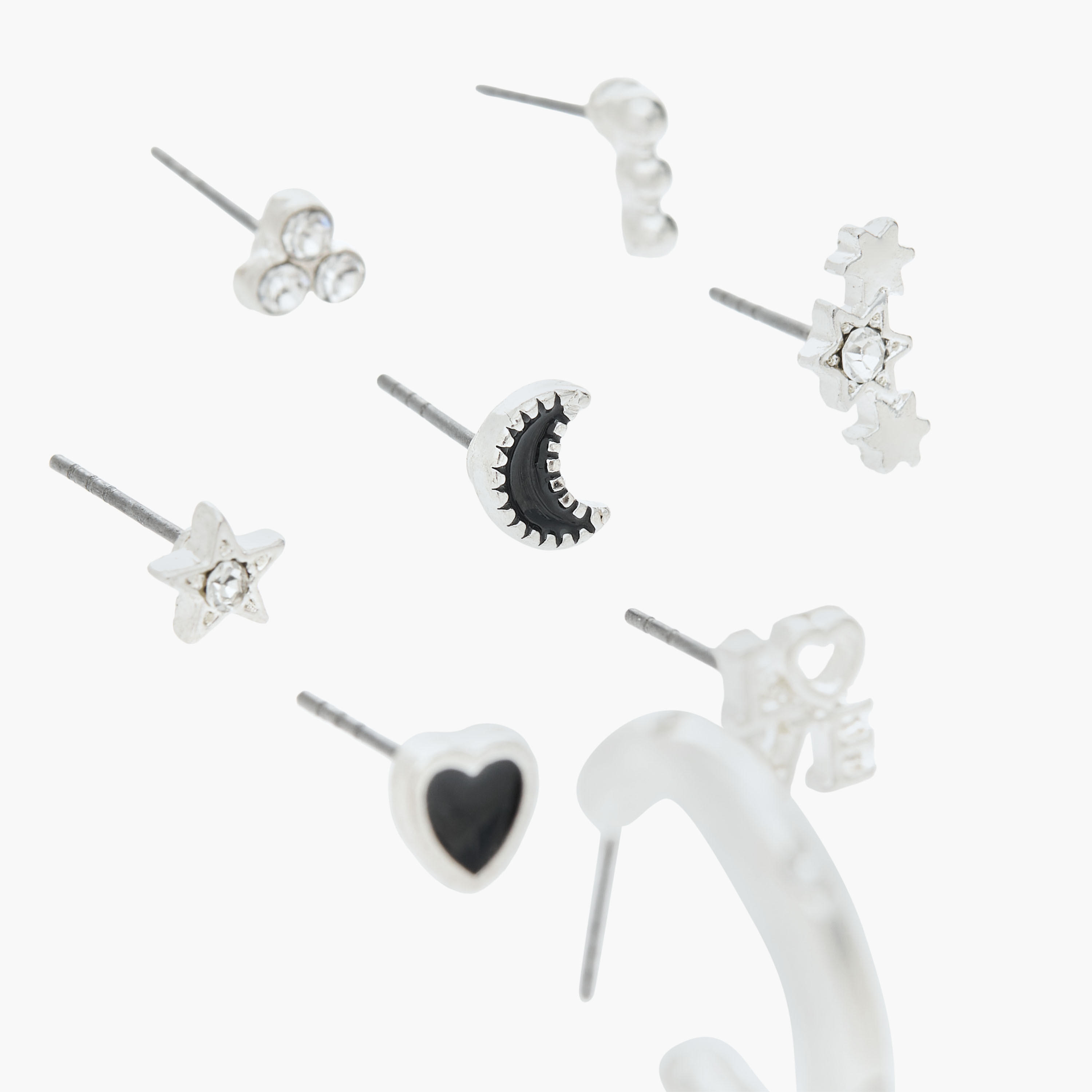 طقم حلقان ميتاليك متنوعة بمكبس إغلاق خلفي - طقم 12 زوج-women-watchesandjewellery-jewellery-earrings-image-3