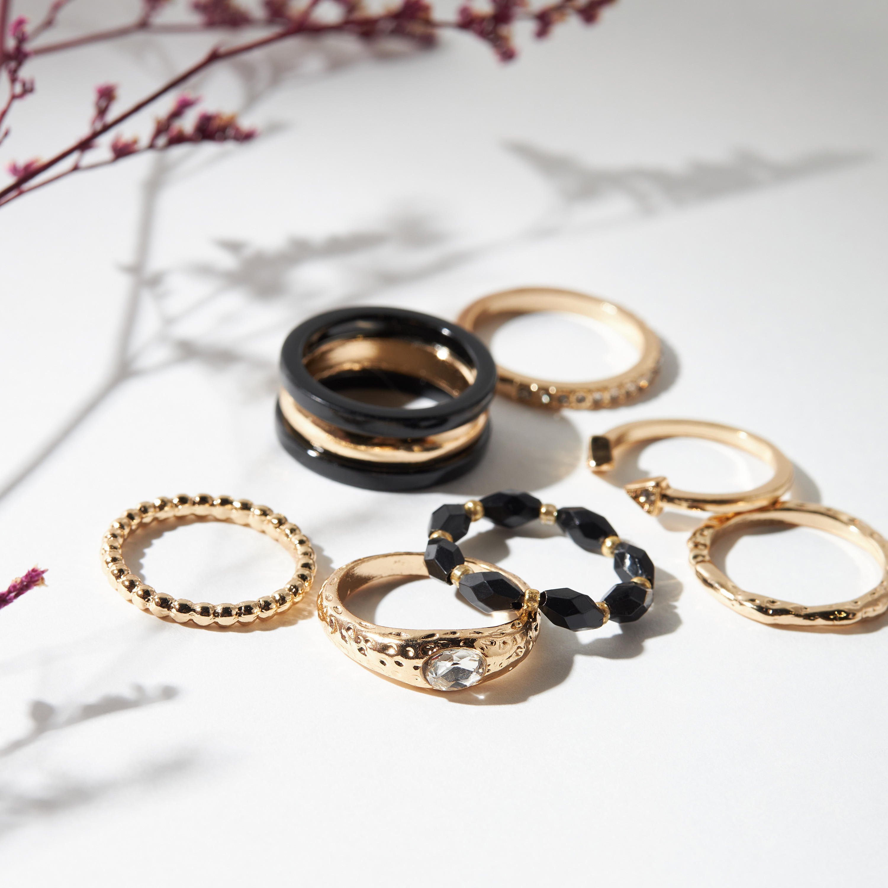 طقم خاتم 7 قطع ميتاليك - صغير - متوسط-women-watchesandjewellery-jewellery-rings-image-2