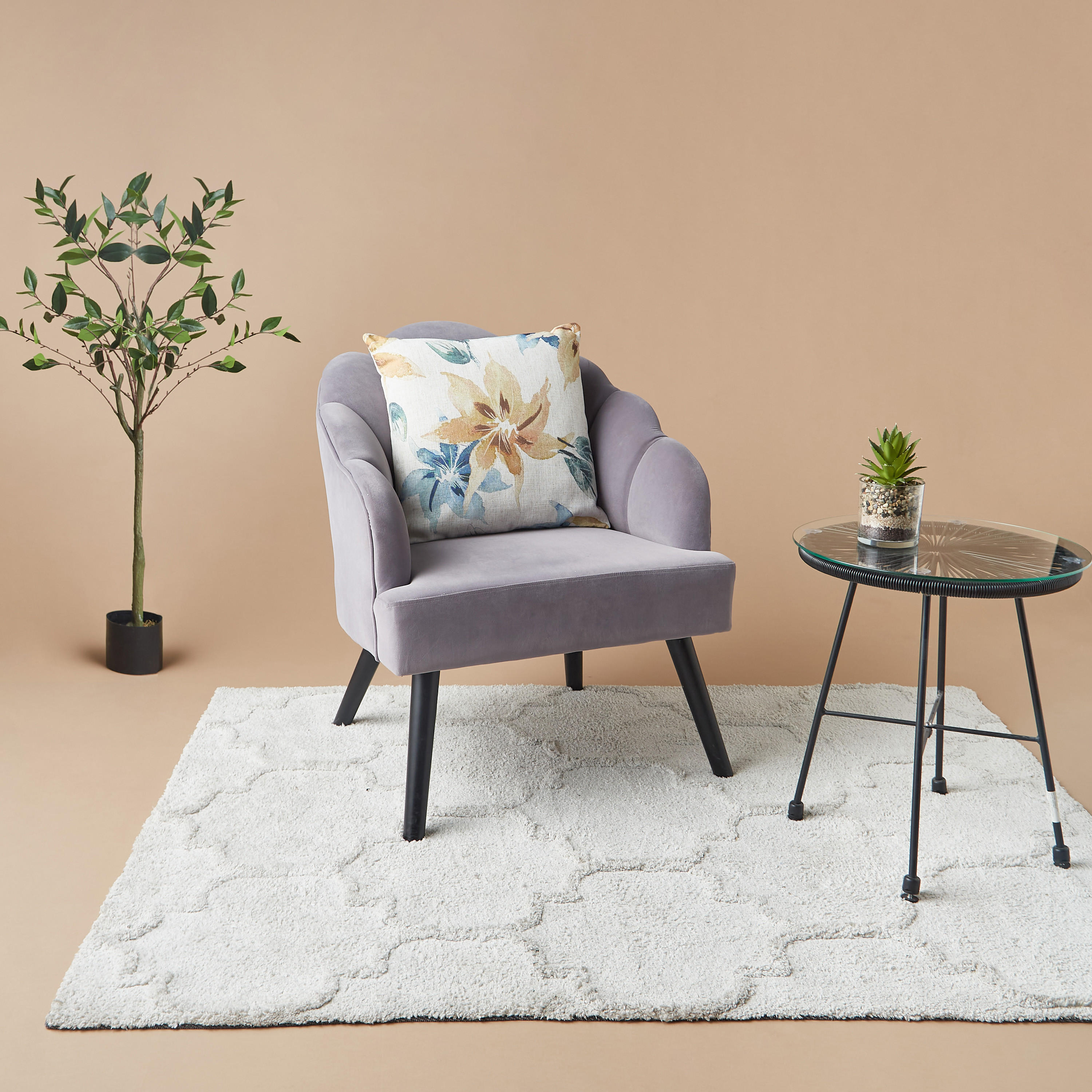 Floral Print Filled Cushion - 45x45 cms-household-cushionsandthrows-cushioncovers-image-1