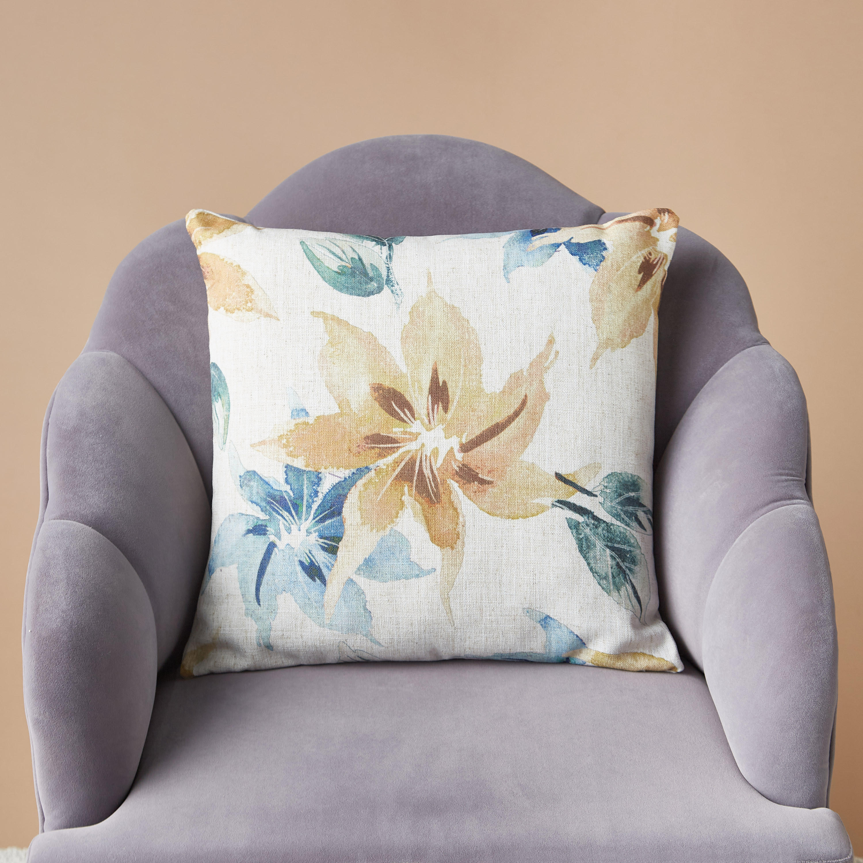 Floral Print Filled Cushion - 45x45 cms-household-cushionsandthrows-cushioncovers-image-2