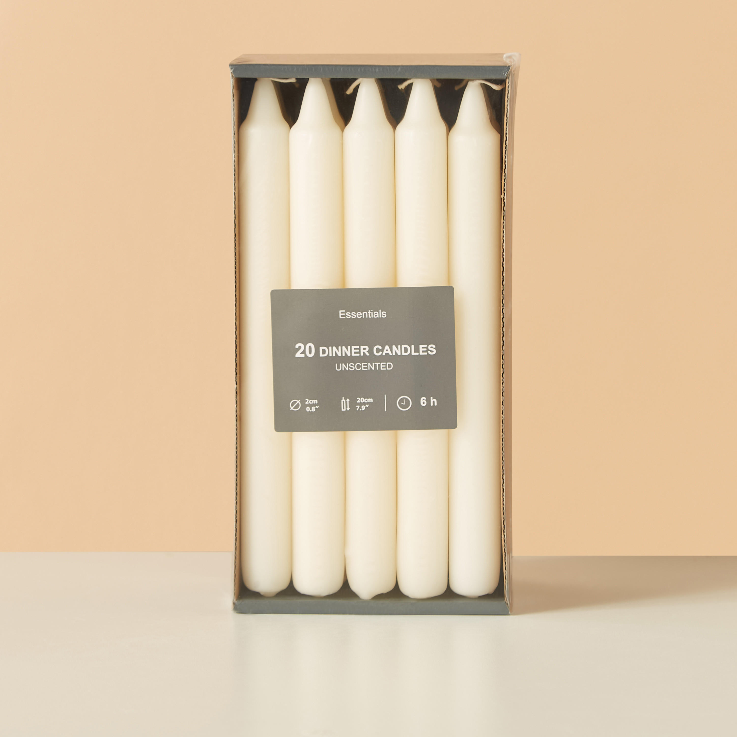 Essentials 20-Piece Unscented Taper Candle Set - 20 cm-household-homefragrance-candles-image-5