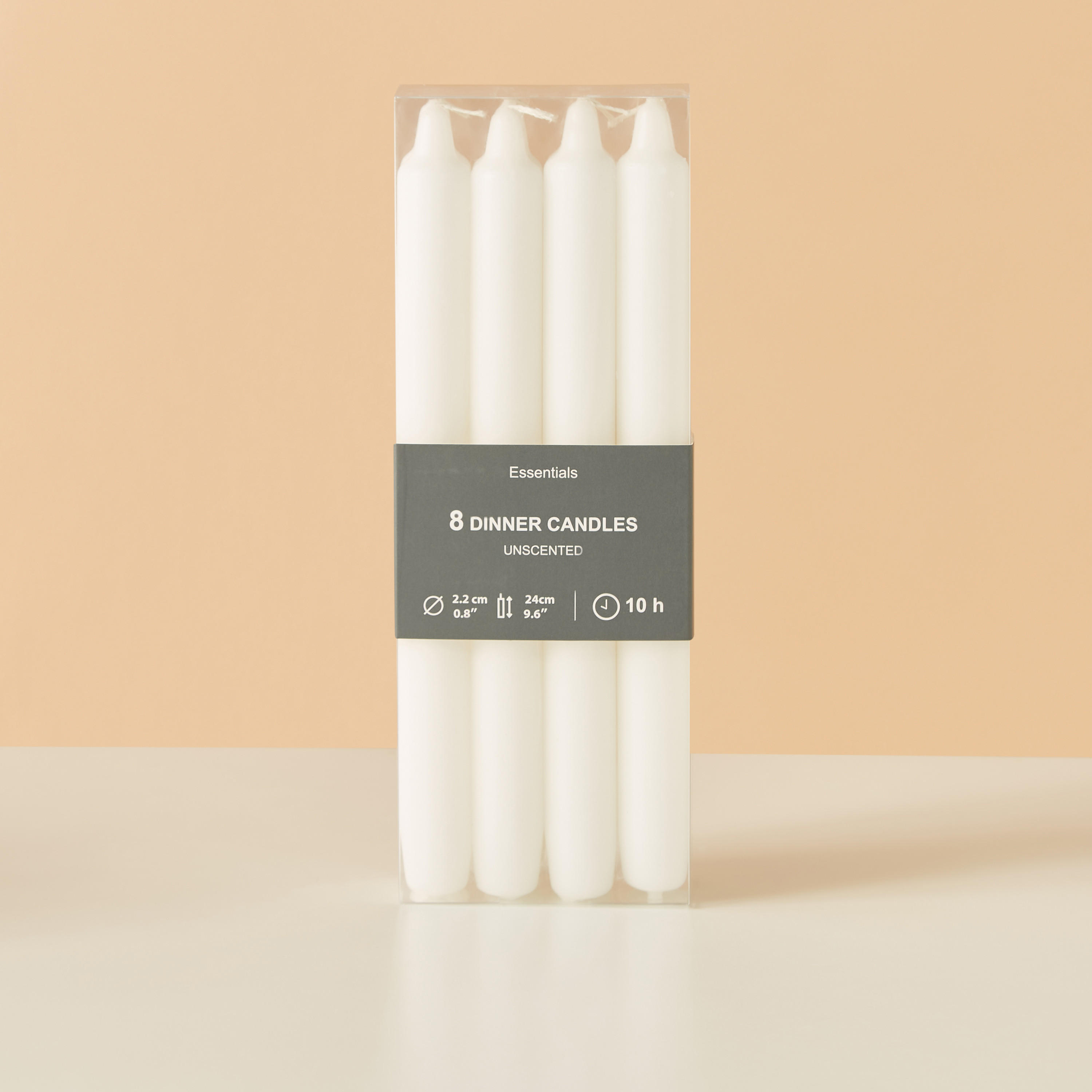 Essentials 8-Piece Unscented Taper Candle Set - 25 cm-household-homefragrance-candles-image-5