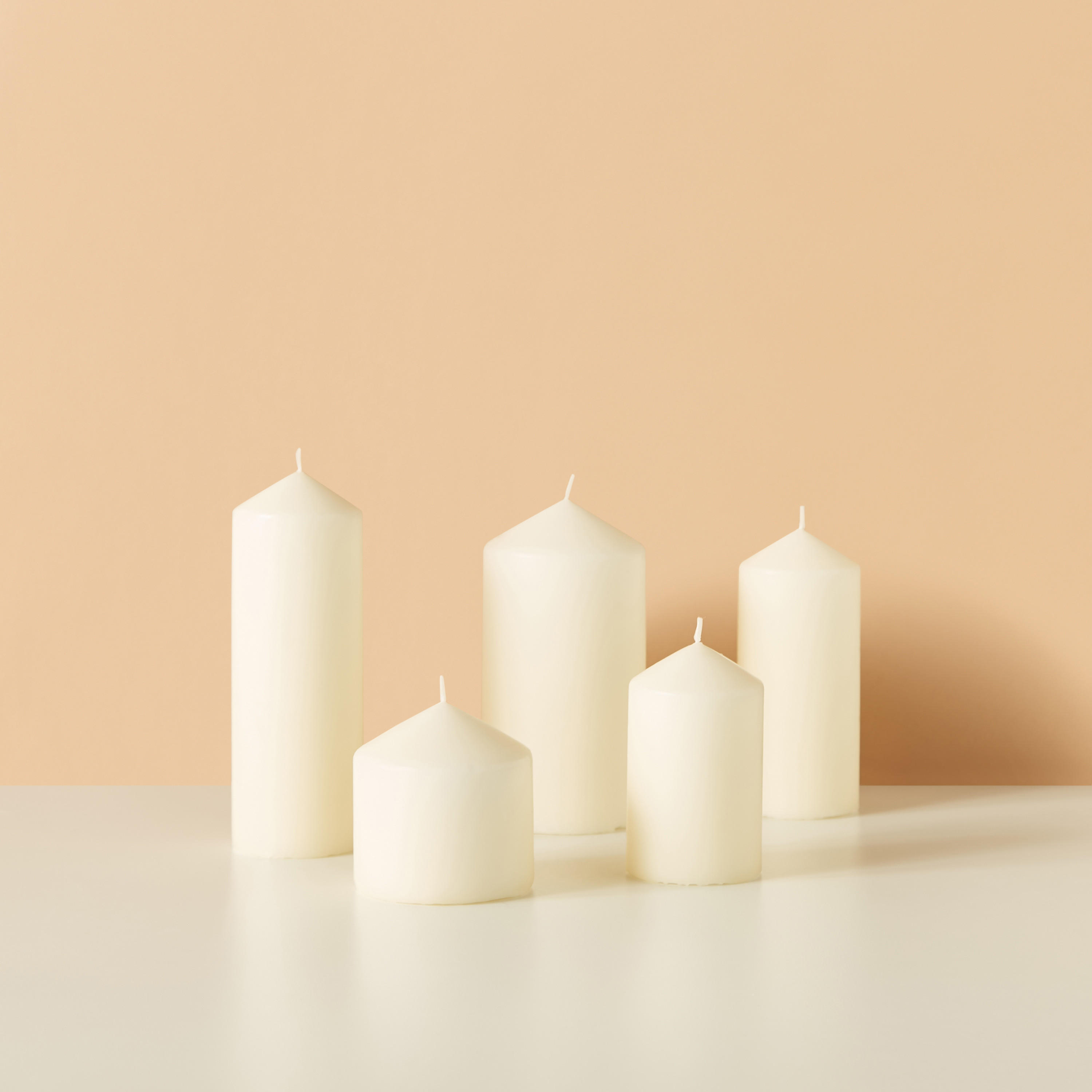 Essentials 5-Piece Unscented Pillar Candle Set-household-homefragrance-candles-image-2