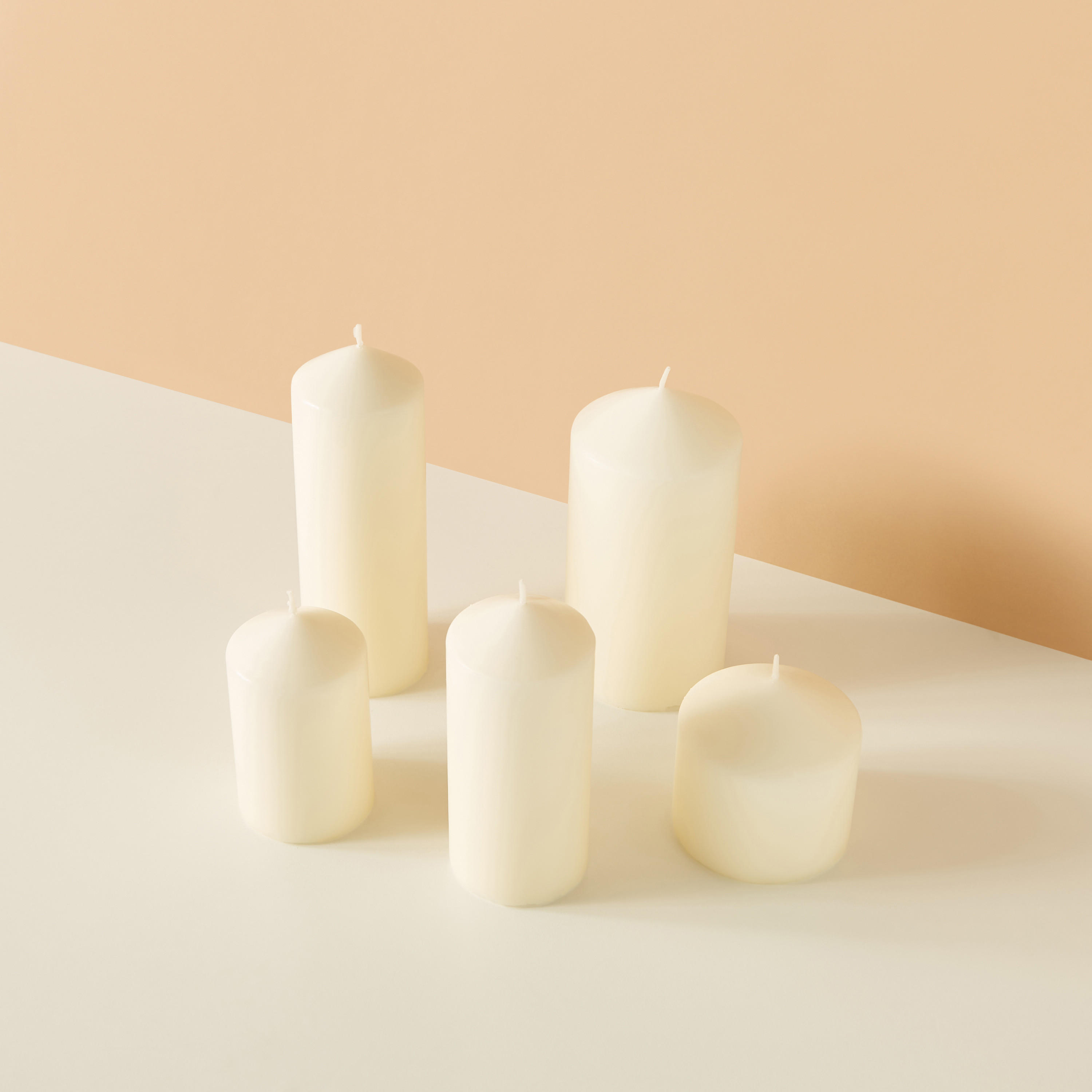 Essentials 5-Piece Unscented Pillar Candle Set-household-homefragrance-candles-image-3