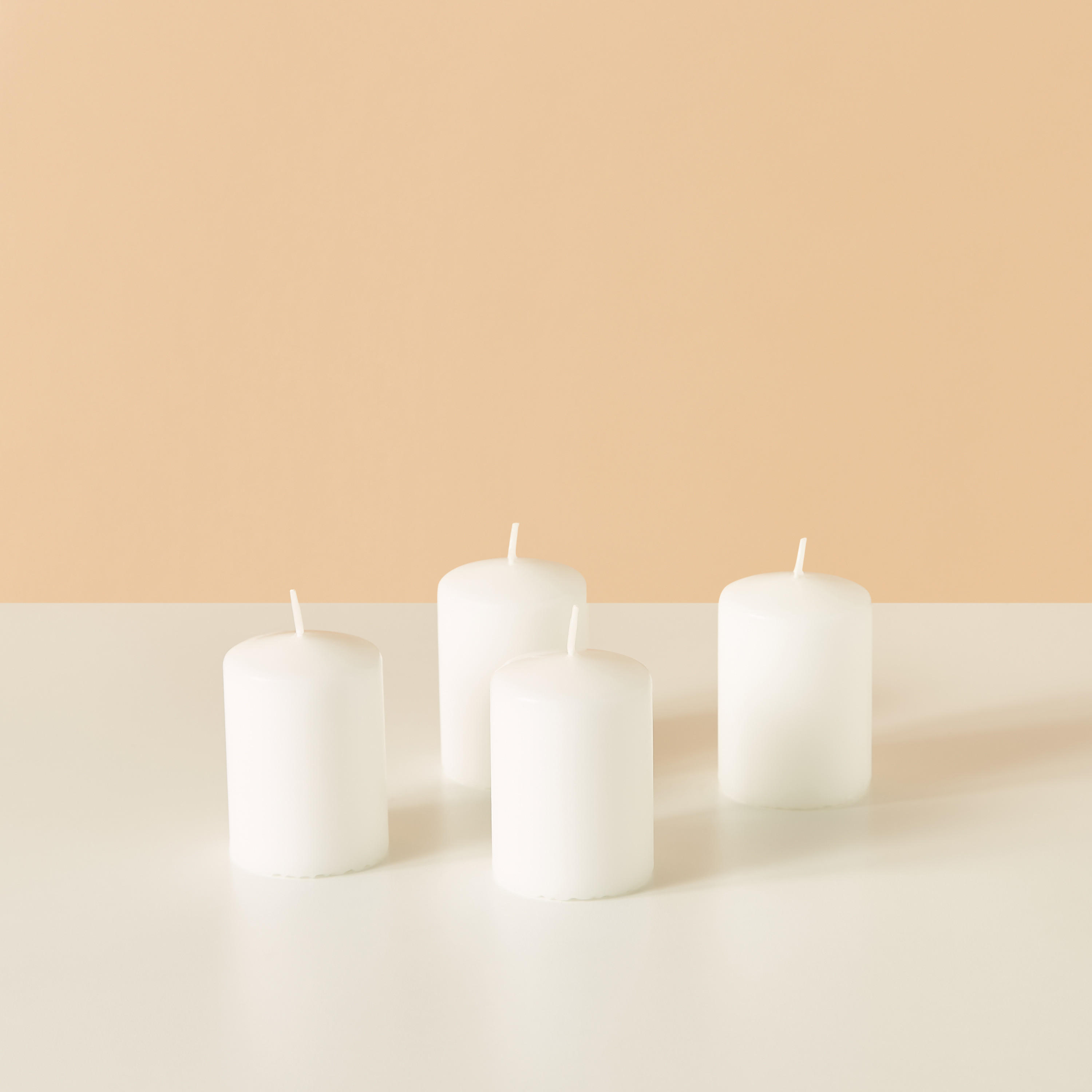 Essentials 4-Piece Unscented Pillar Candle Set - 8 cms-household-homefragrance-candles-image-2