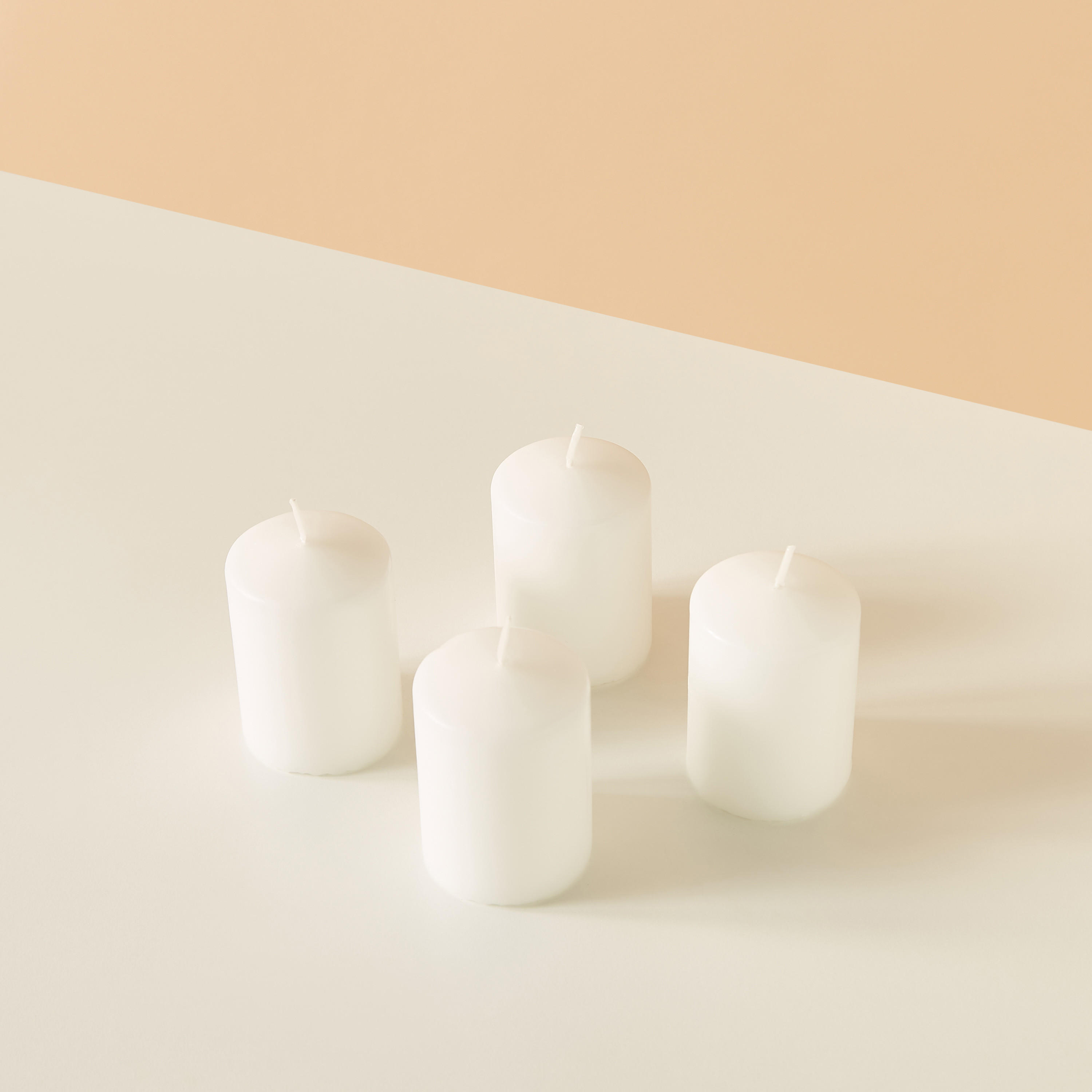 Essentials 4-Piece Unscented Pillar Candle Set - 8 cms-household-homefragrance-candles-image-3