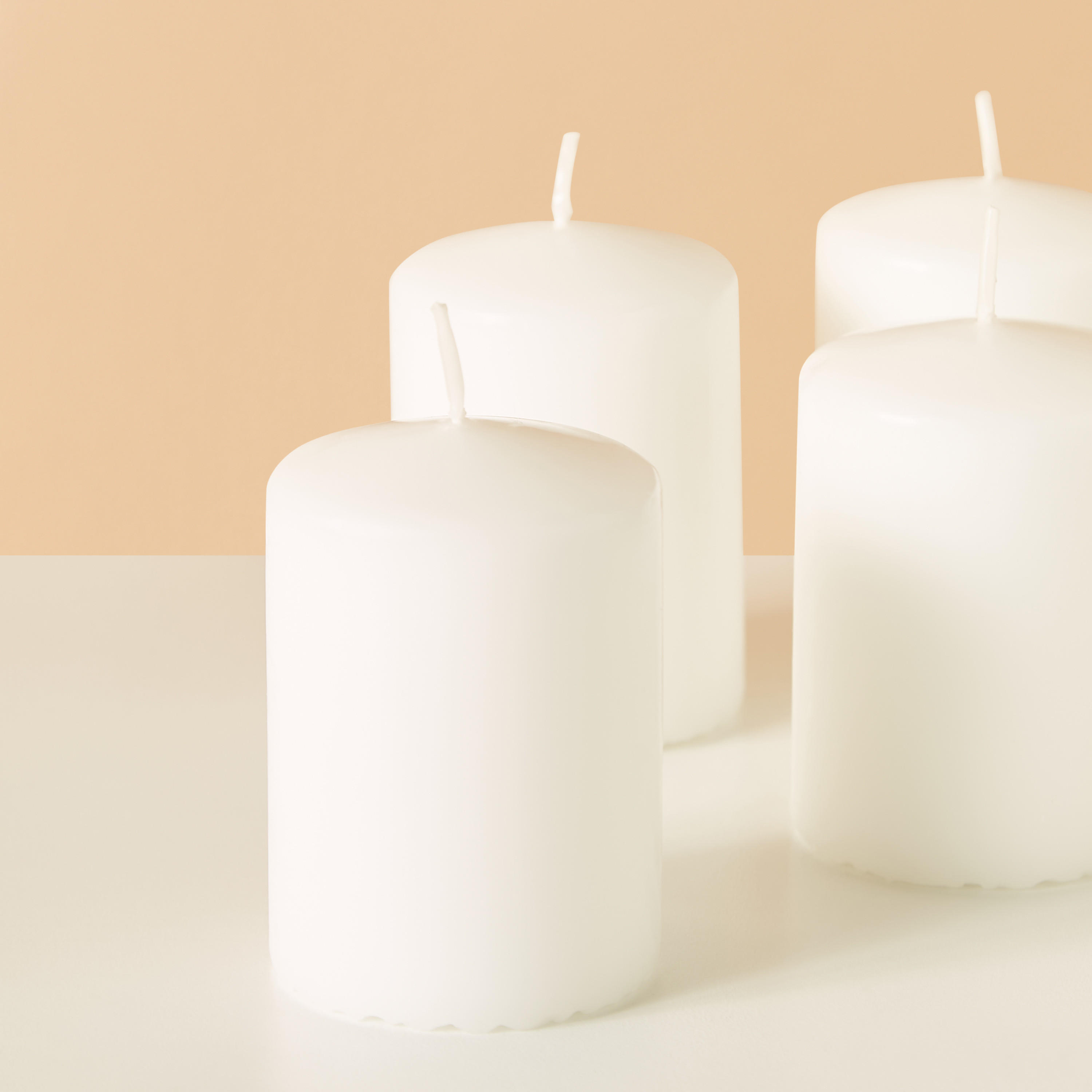 Essentials 4-Piece Unscented Pillar Candle Set - 8 cms-household-homefragrance-candles-image-4