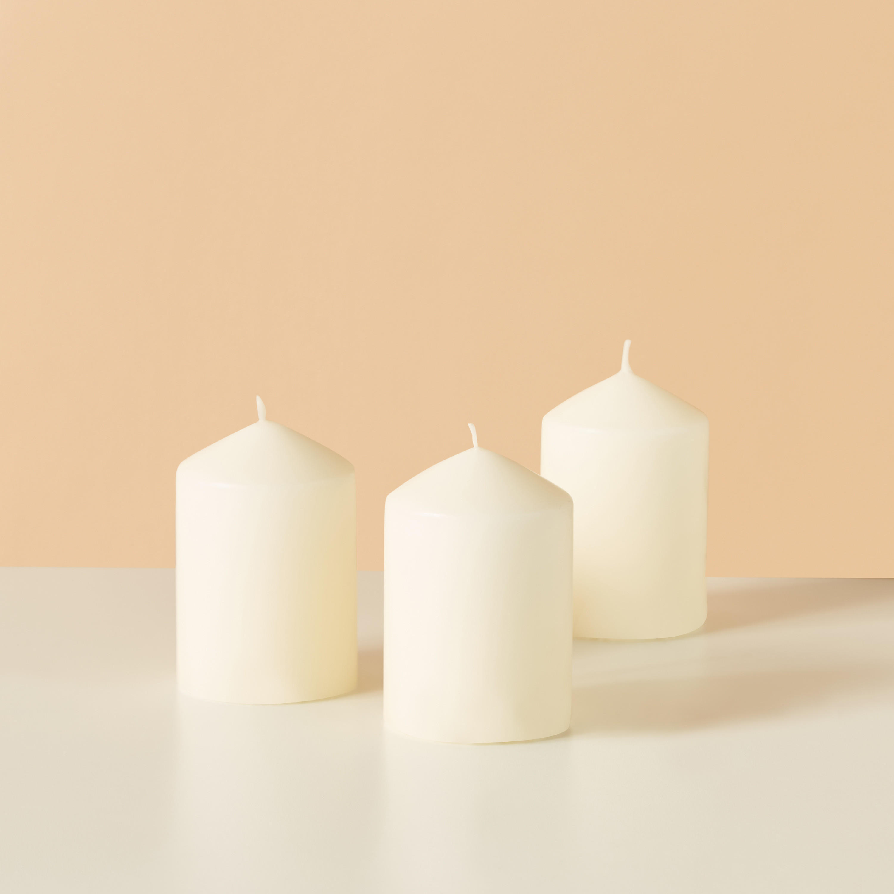 Essentials 3-Piece Unscented Pillar Candle Set - 10 cms-household-homefragrance-candles-image-2