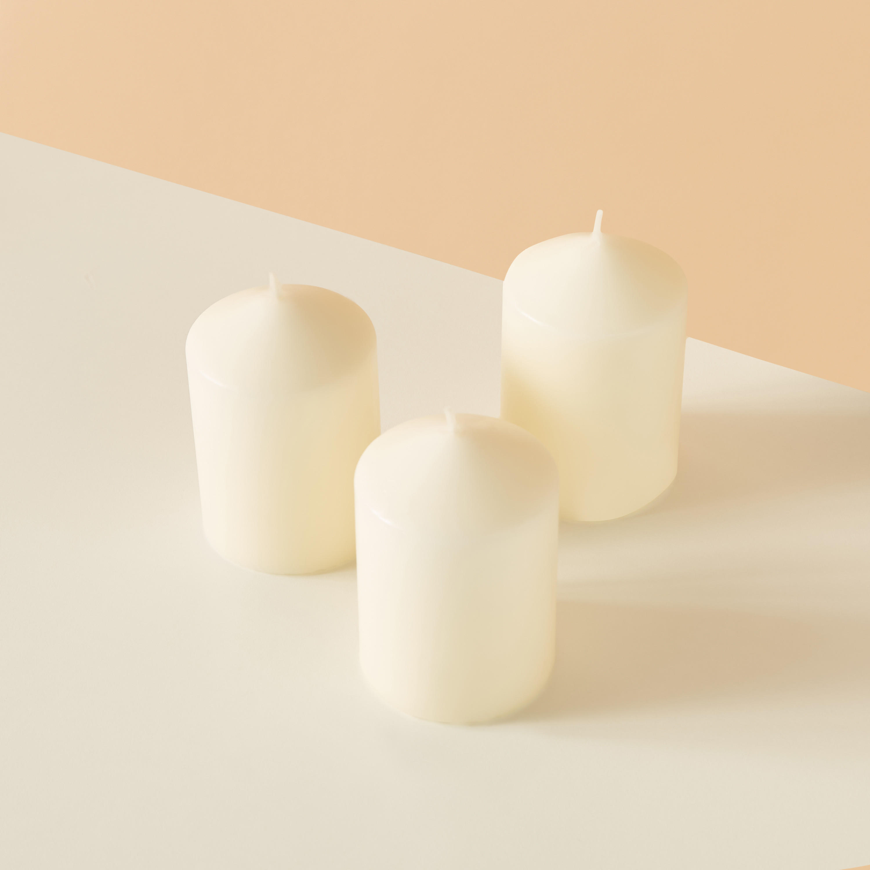 Essentials 3-Piece Unscented Pillar Candle Set - 10 cms-household-homefragrance-candles-image-3