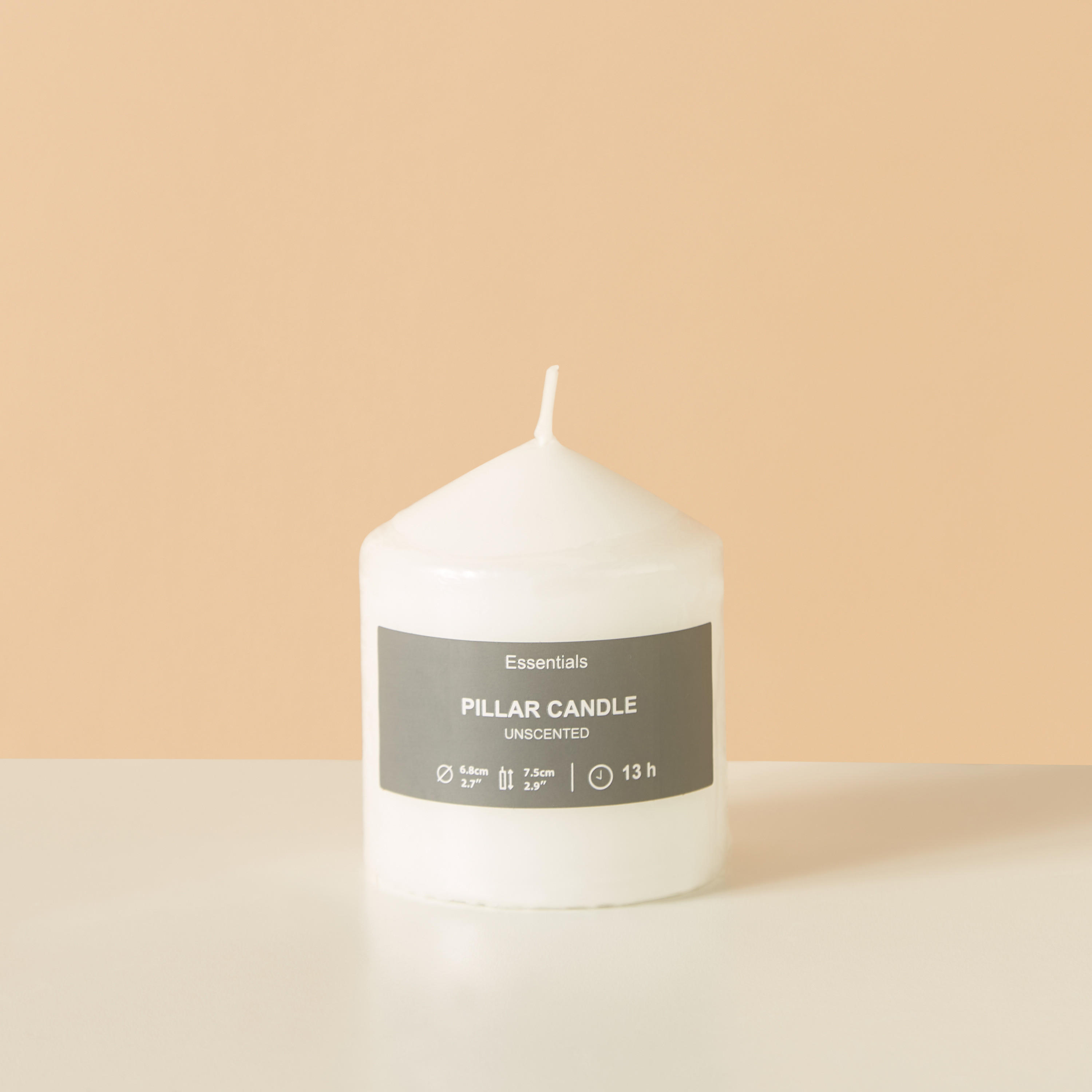 Essentials Unscented Pillar Candle - 8 cms-household-homefragrance-candles-image-5