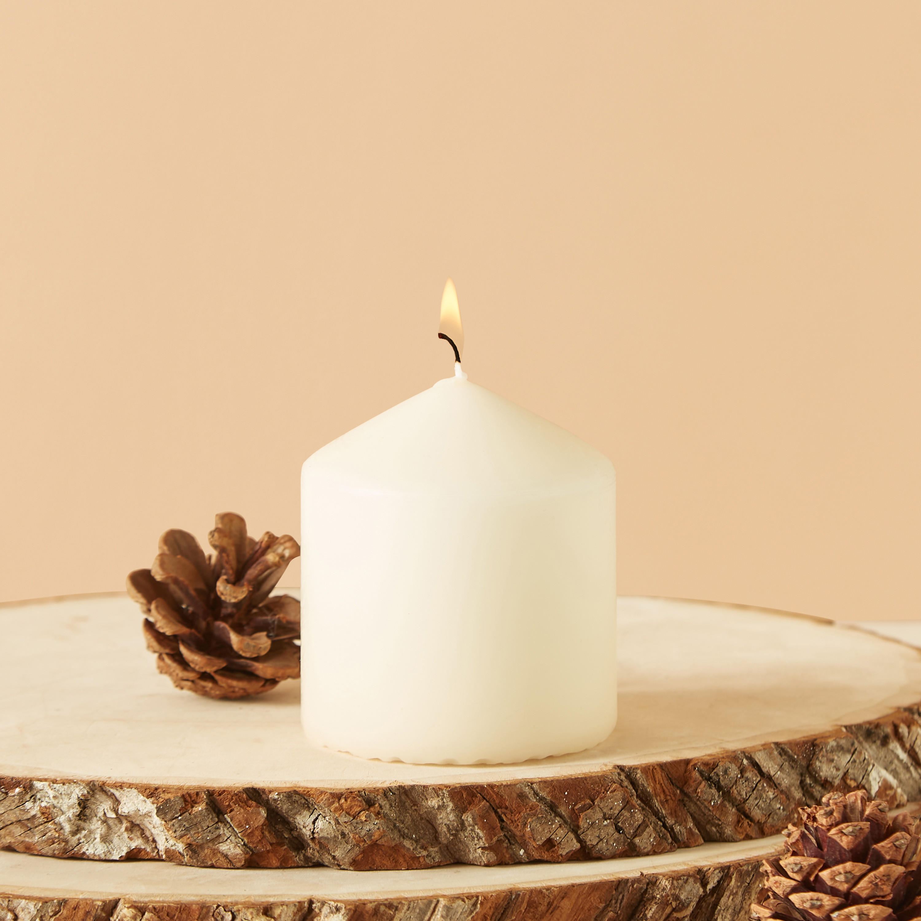 Essentials Unscented Pillar Candle - 7 cms-household-homefragrance-candles-image-1