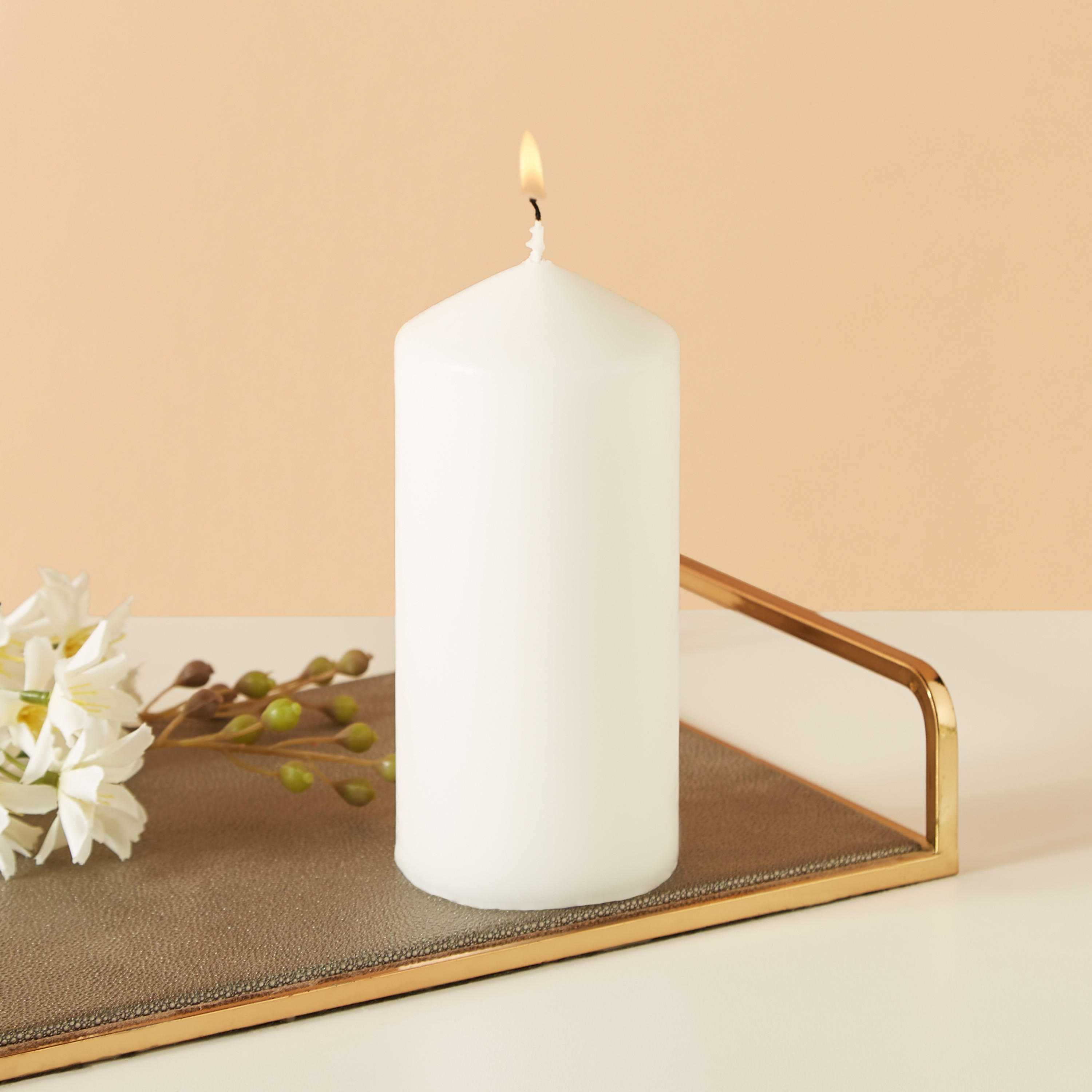 Essentials Unscented Pillar Candle - 15 cms-household-homefragrance-candles-image-1