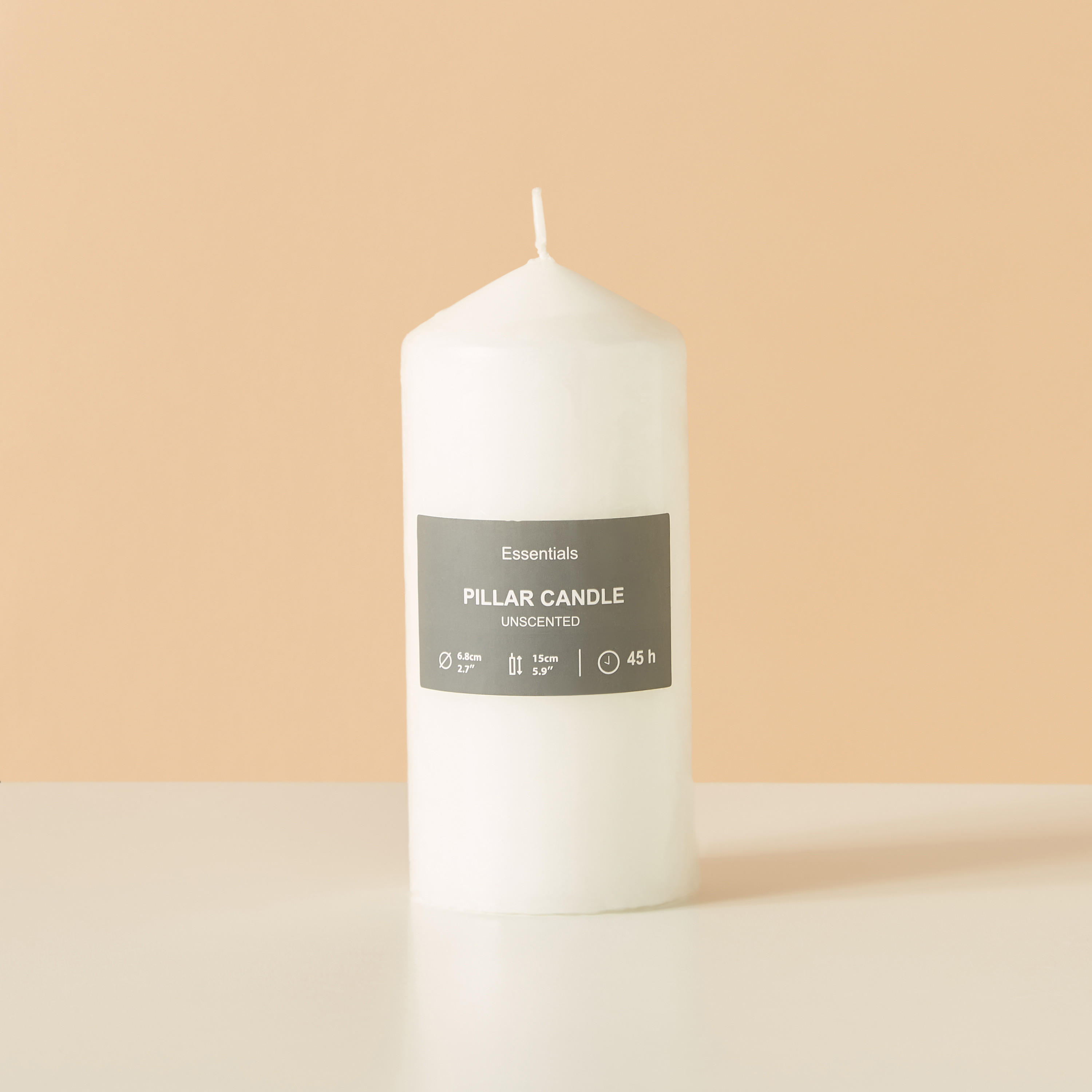 Essentials Unscented Pillar Candle - 15 cms-household-homefragrance-candles-image-5