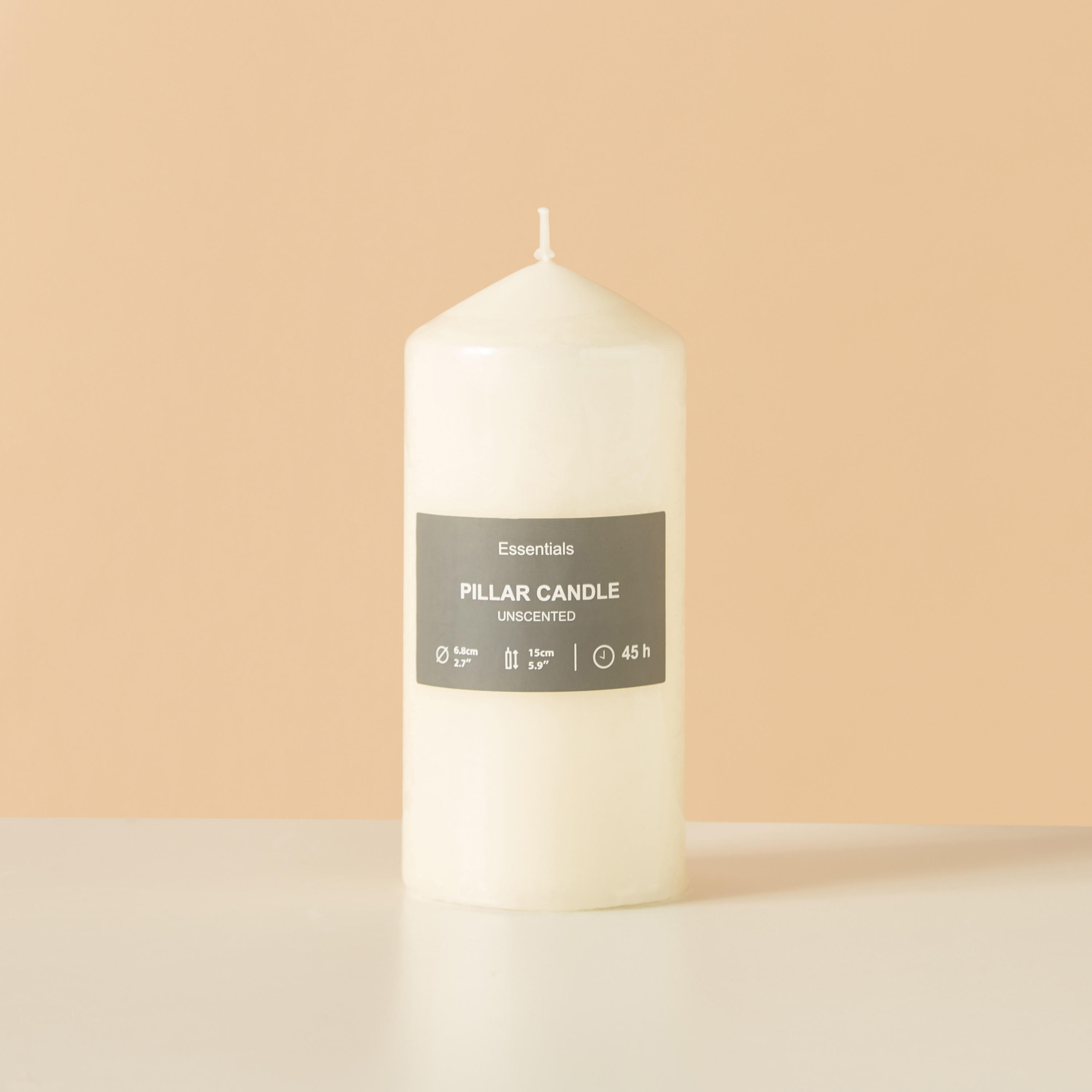 Essentials Unscented Pillar Candle - 15 cms-household-homefragrance-candles-image-5