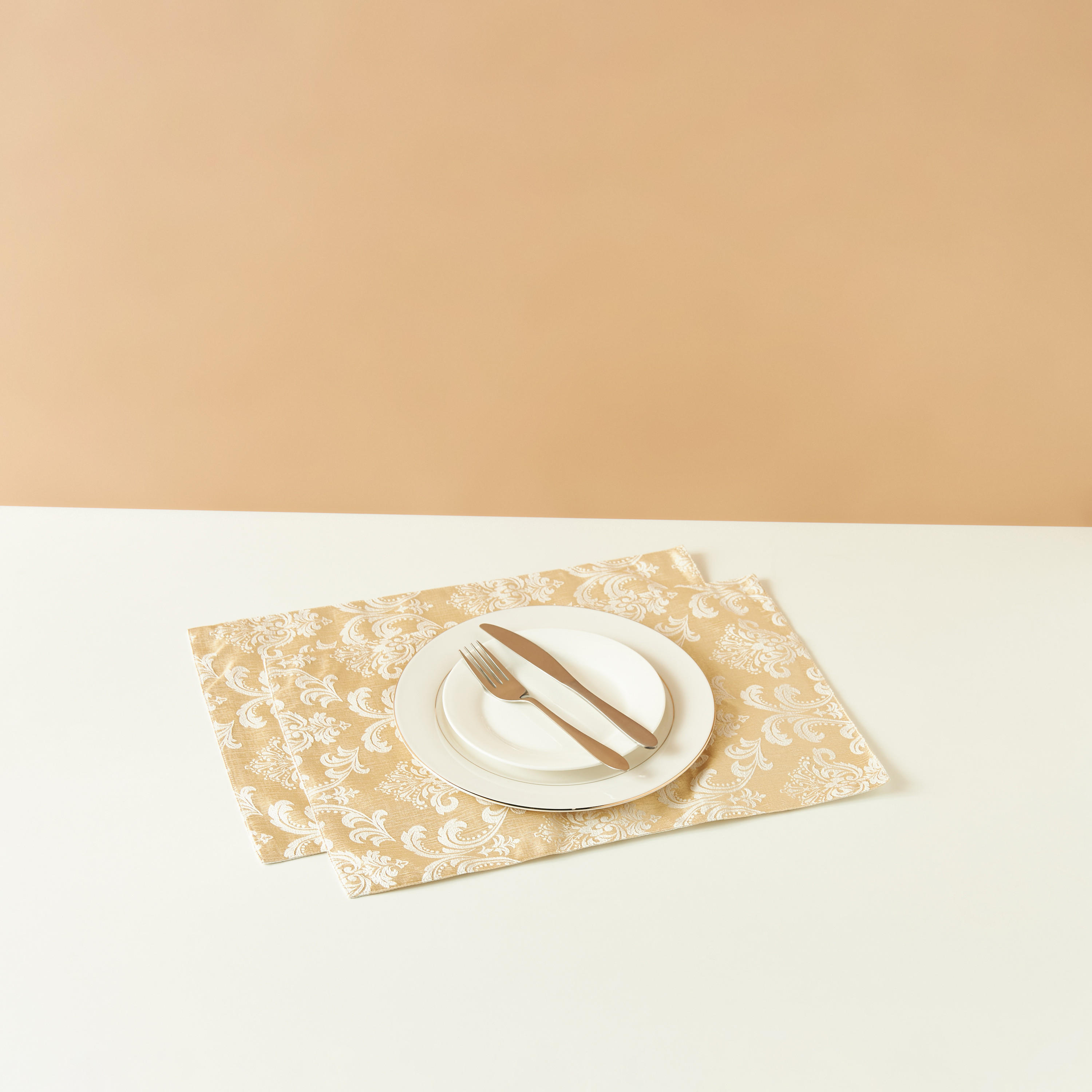 Jacquard Embroidered 2-Piece Placemat Set - 30x45 cms-household-dining-tablelinen-placemats-image-1