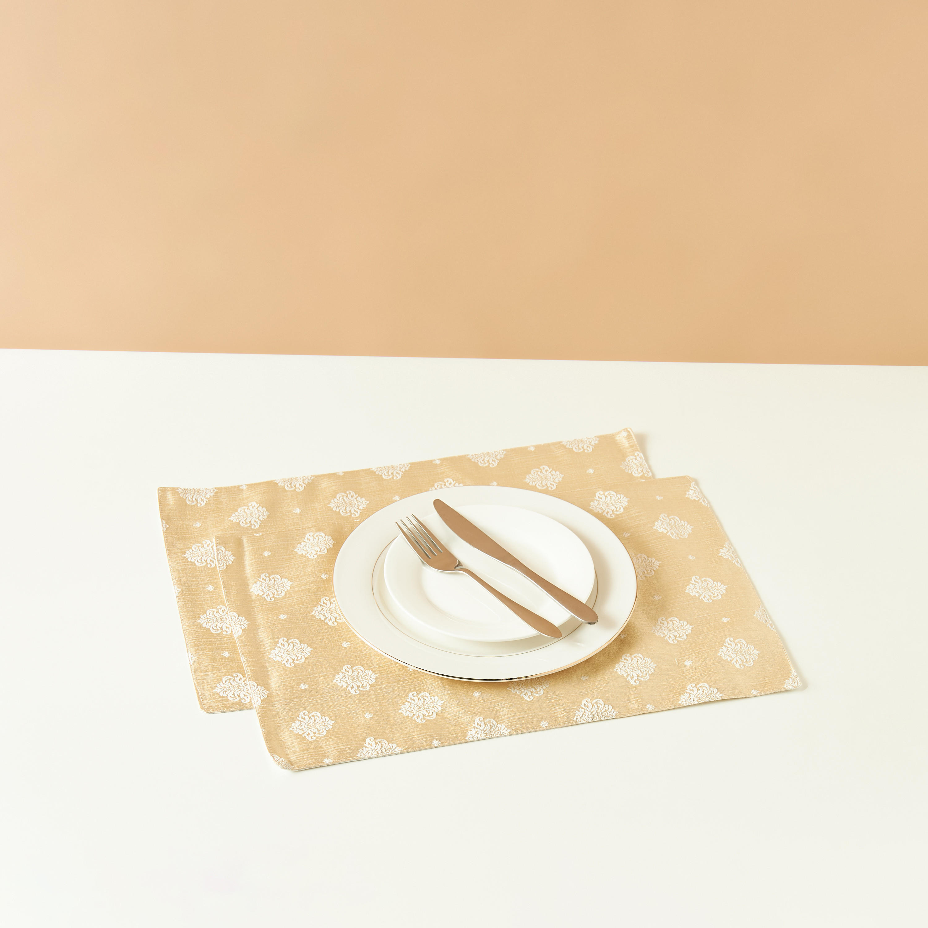 Jacquard Embroidered 2-Piece Placemat Set - 30x45 cms-household-dining-tablelinen-placemats-image-1