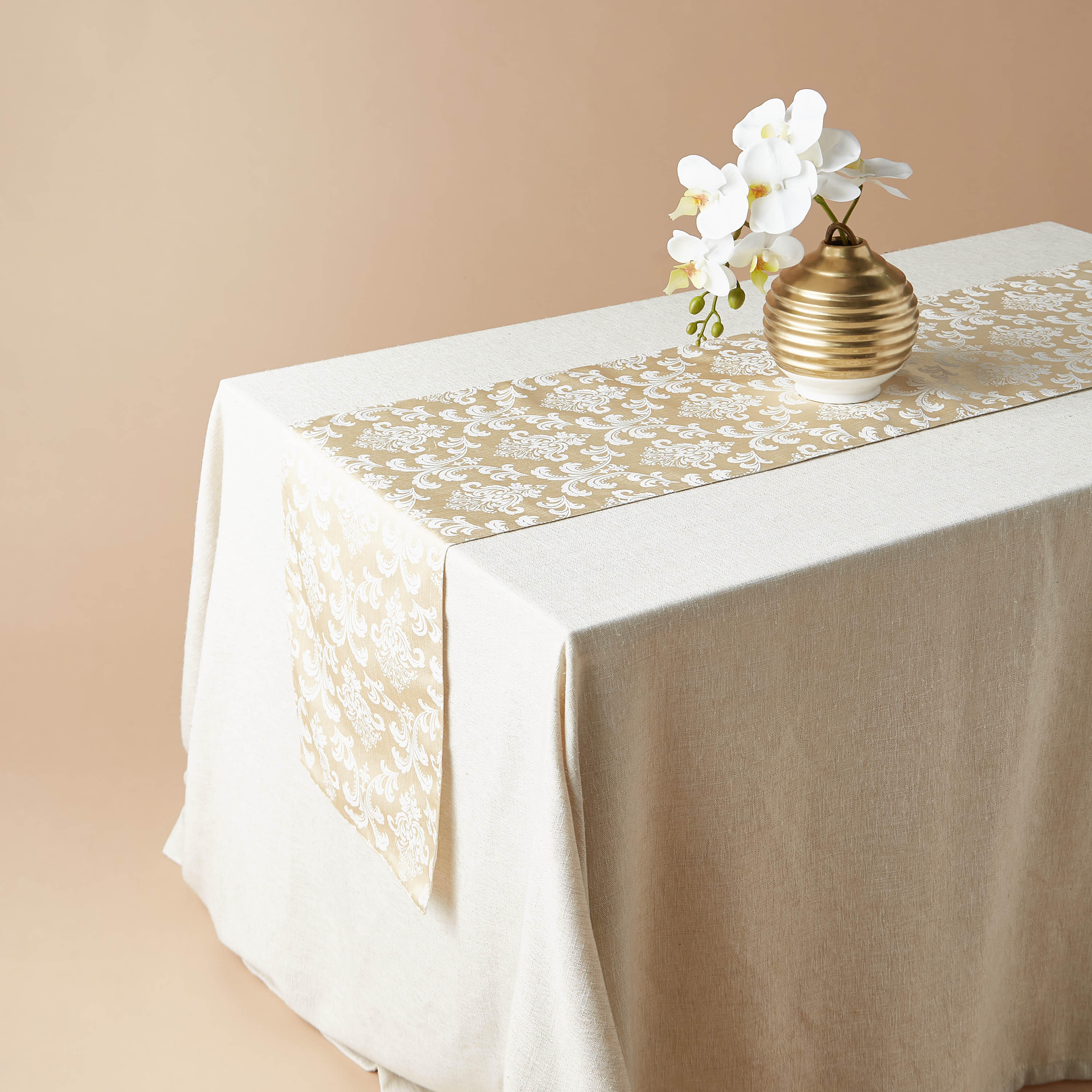 Damask Jacquard Table Runner - 33x180 cms-household-dining-tablelinen-runnersandtablecovers-image-1
