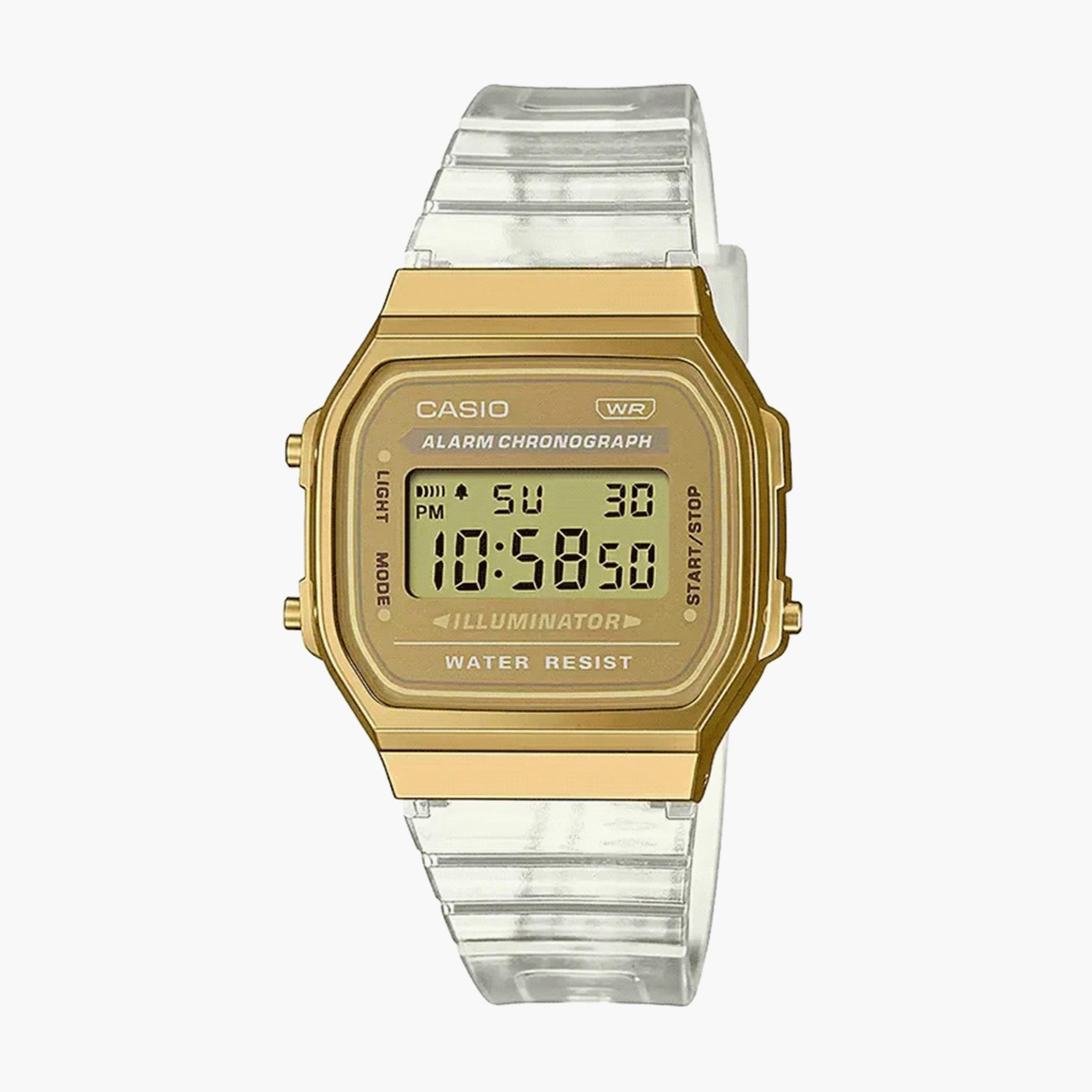 Casio Transparent Digital Silicone Strap Watch | A168XESG-9ADF-women-watchesandjewellery-watches-image-1