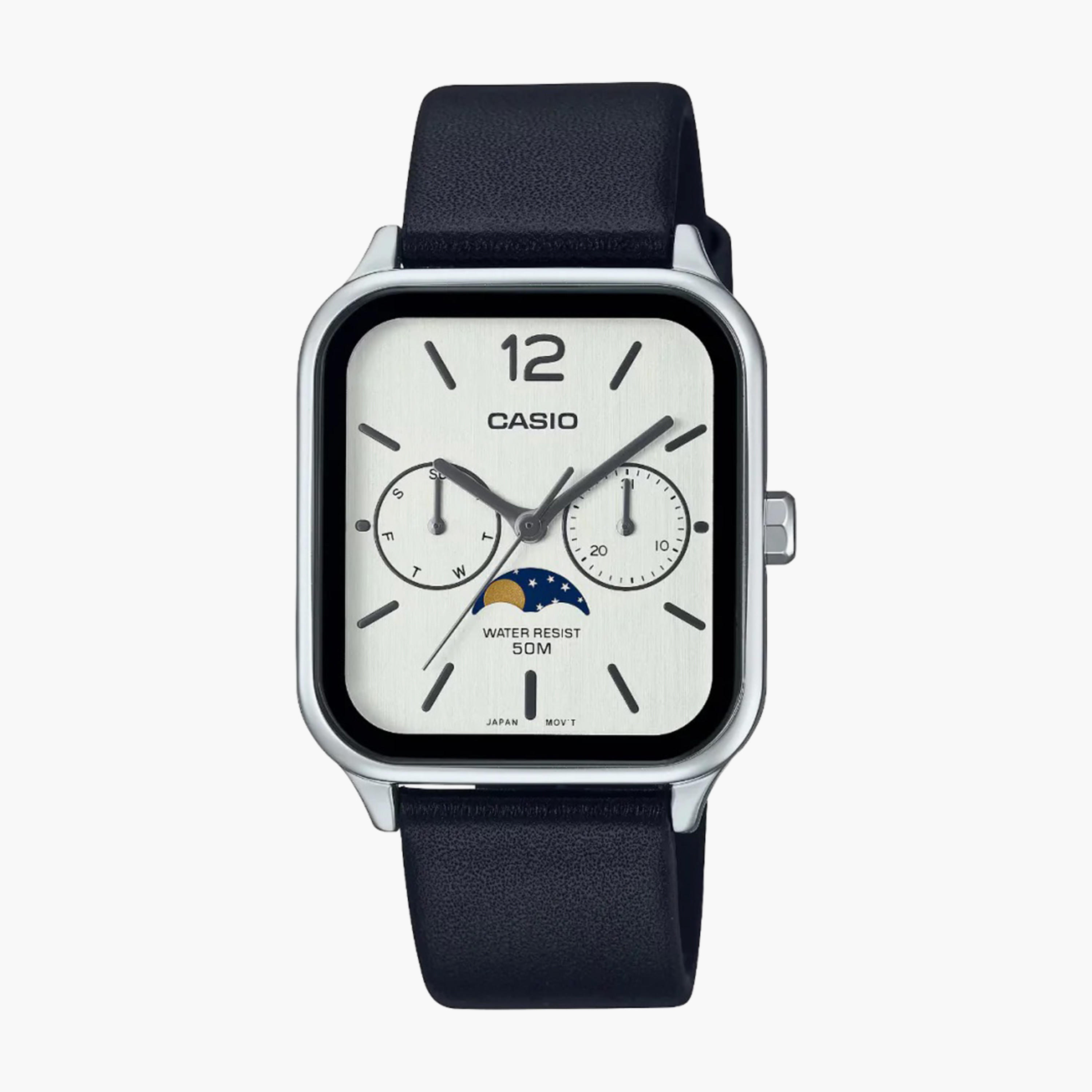Casio Men's Navy Analog Stainless Steel Strap Watch | MTP-M305L-7AVDF | 45 MM-men-watchesandjewellery-watches-image-1