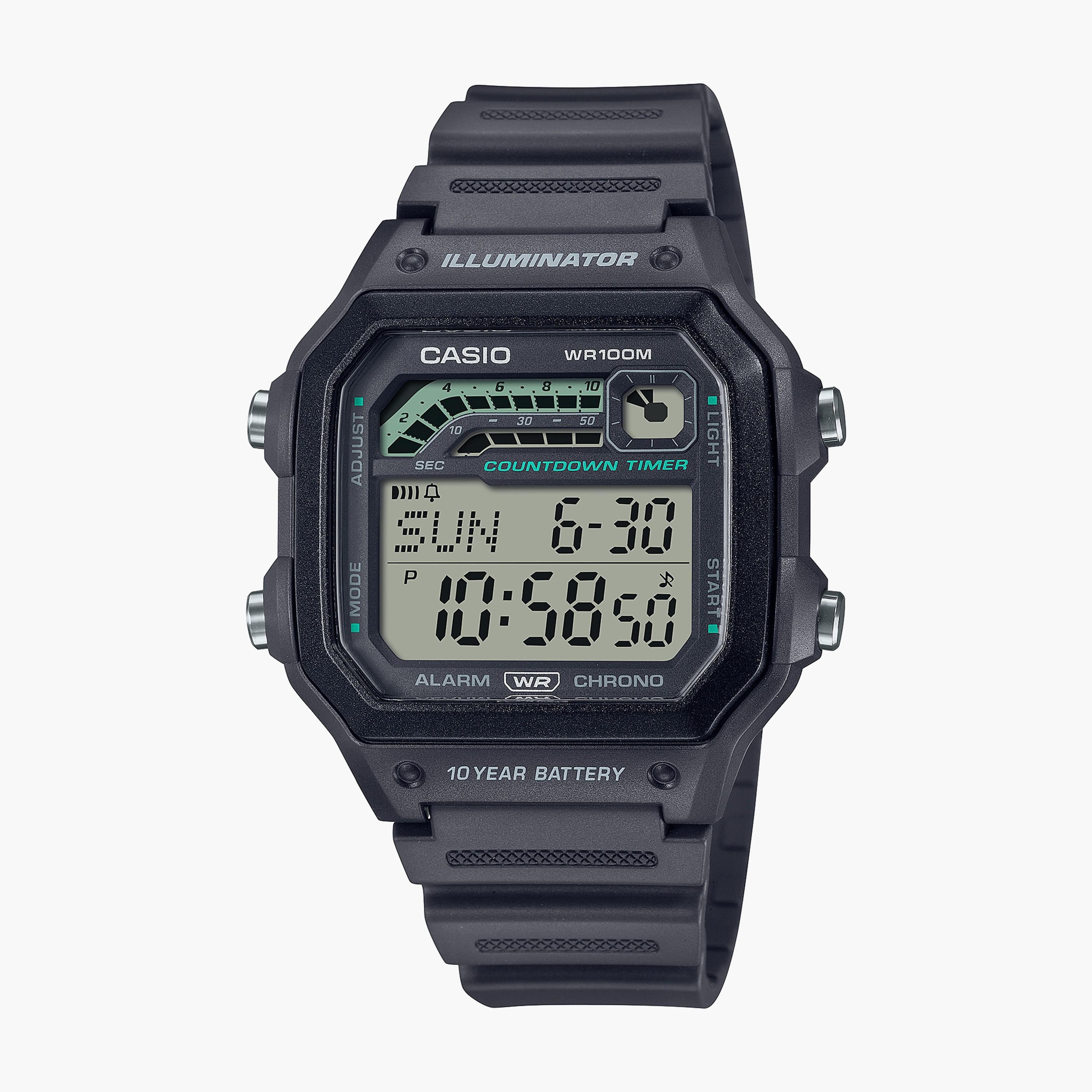 Casio Men's Black Digital Silicone Strap Watch | WS-1600H-8AVDF | 45 MM-men-watchesandjewellery-watches-image-1