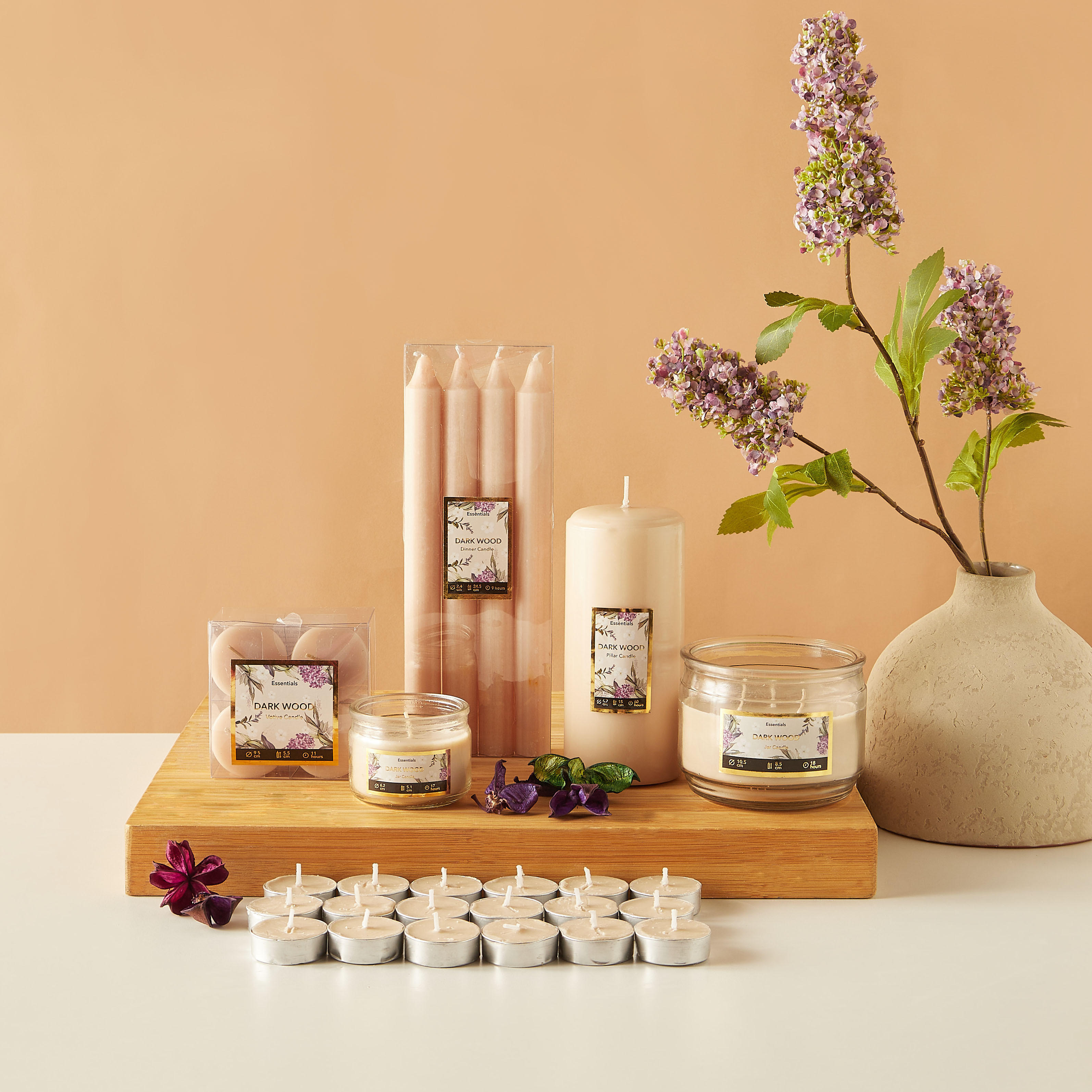 Essentials 25-Piece Vanilla Fleur Scented Tealight Candle Set - 4 H-household-homefragrance-candles-image-4