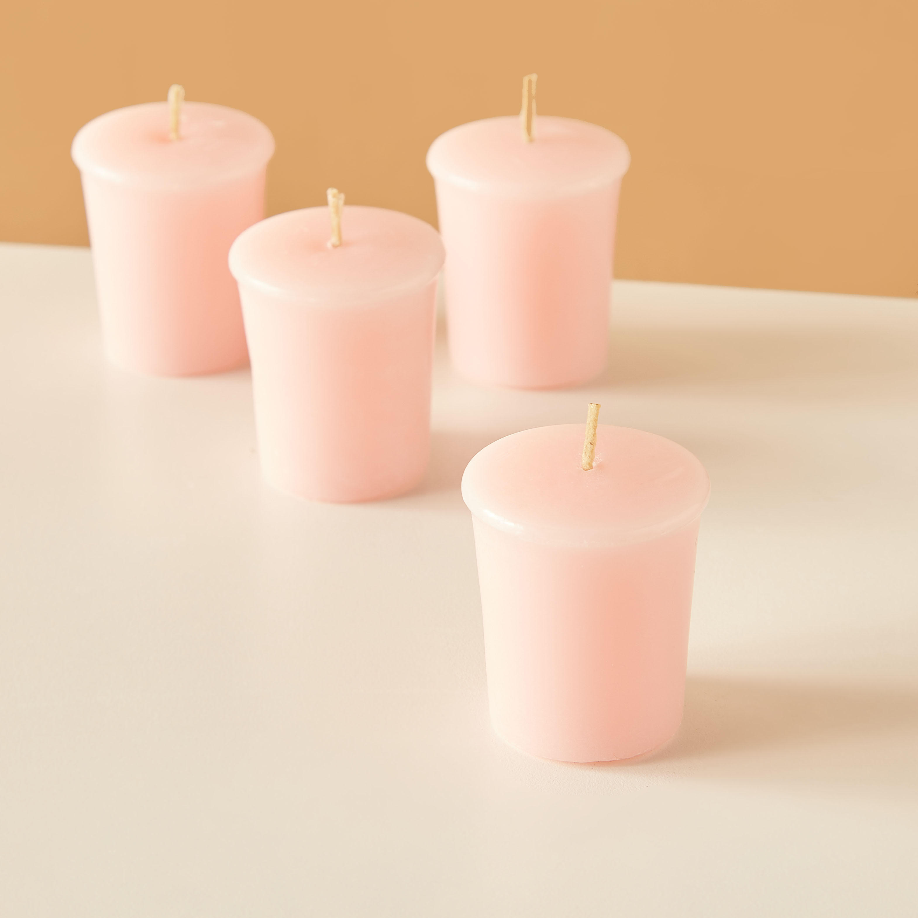 Essentials 4-Piece Rose Blush Scented Votive Candle Set - 12 H-household-homefragrance-candles-image-3