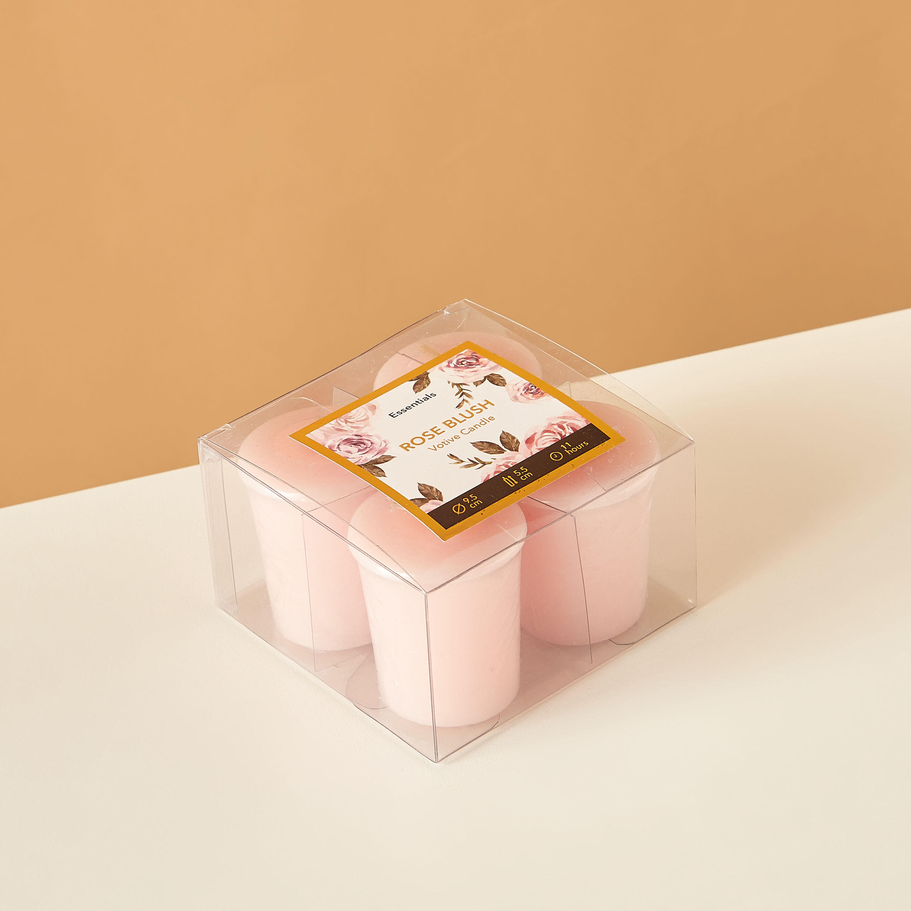 Essentials 4-Piece Rose Blush Scented Votive Candle Set - 12 H-household-homefragrance-candles-image-4