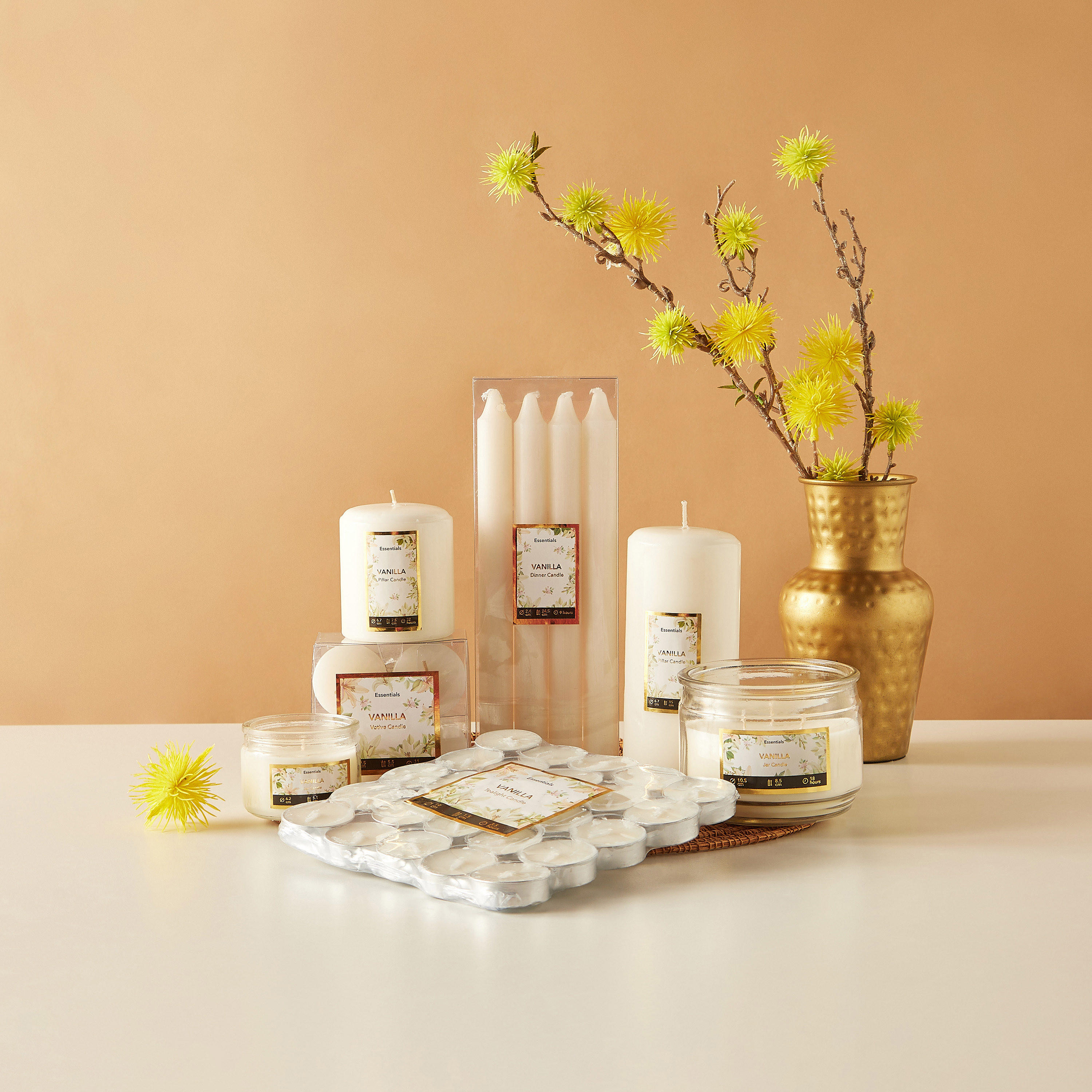 Essentials 4-Piece Rose Blush Scented Votive Candle Set - 12 H-household-homefragrance-candles-image-5
