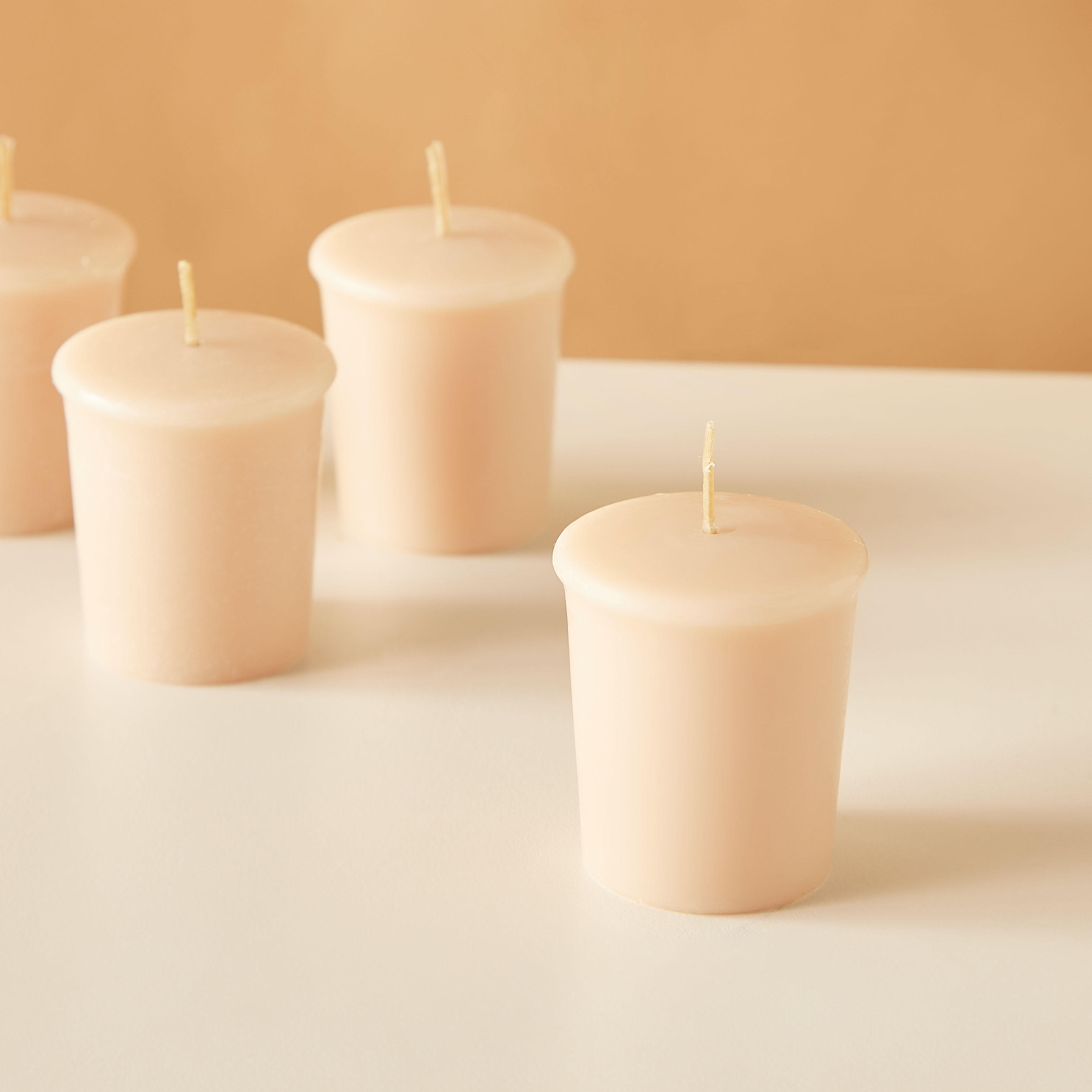 Essentials 4-Piece Rose Blush Scented Votive Candle Set - 12 H-household-homefragrance-candles-image-3