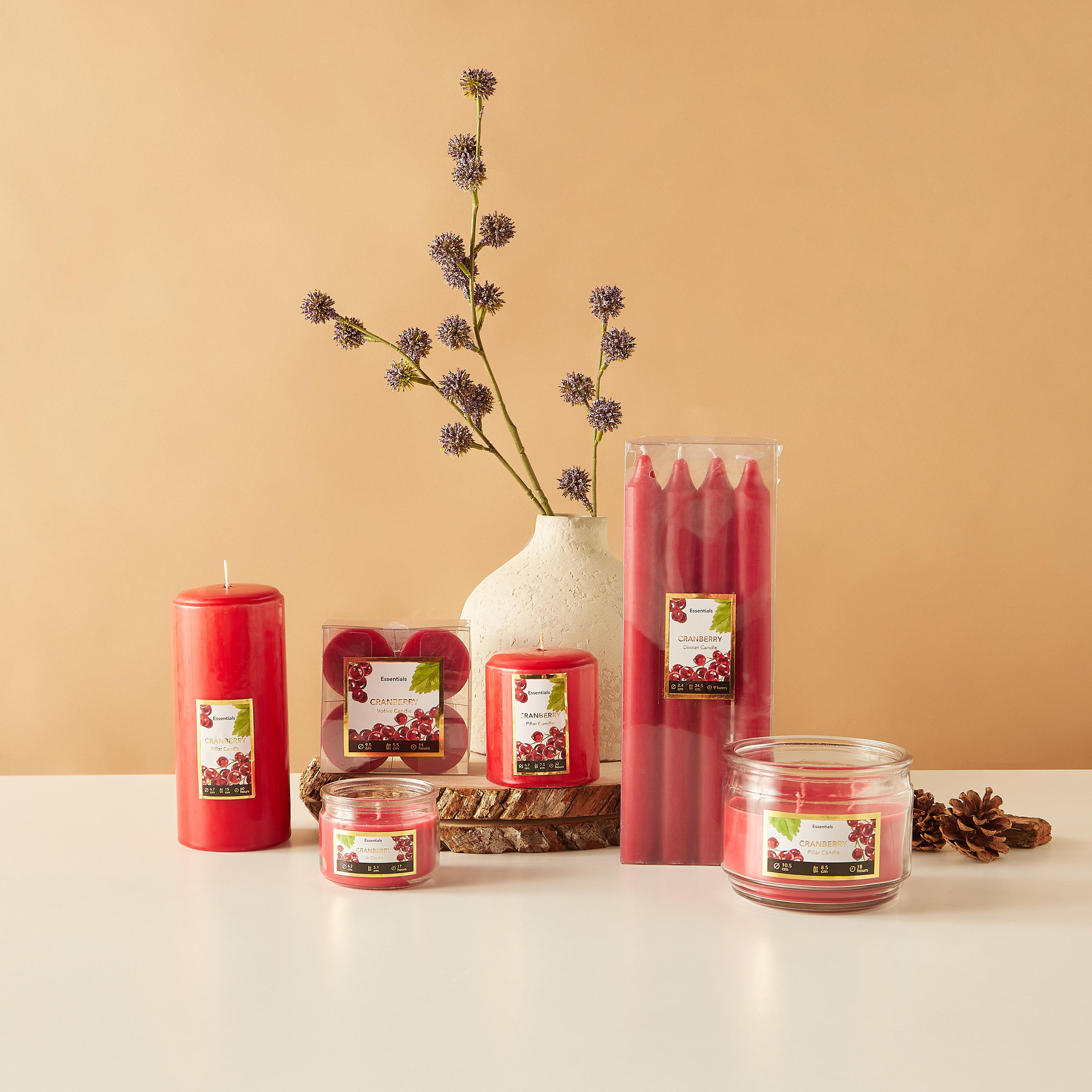 Essentials 4-Piece Rose Blush Scented Dinner Candle Set - 7 H-household-homefragrance-candles-image-5