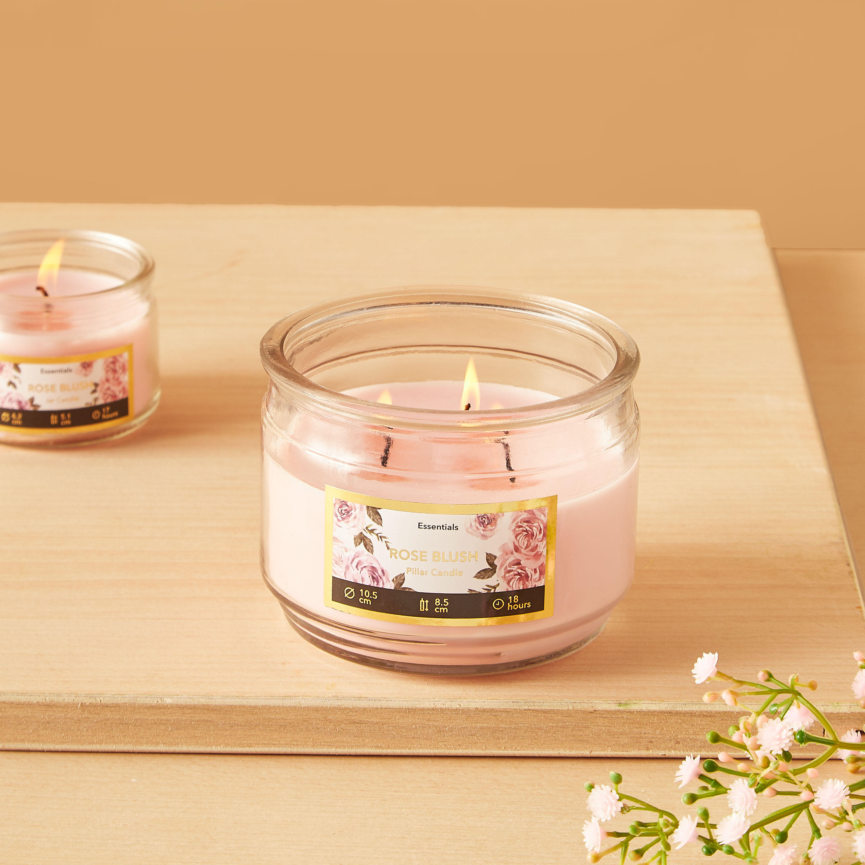Essentials 3-Wick Vanilla Fleur Scented Glass Jar Candle - 18 H-household-homefragrance-candles-image-1