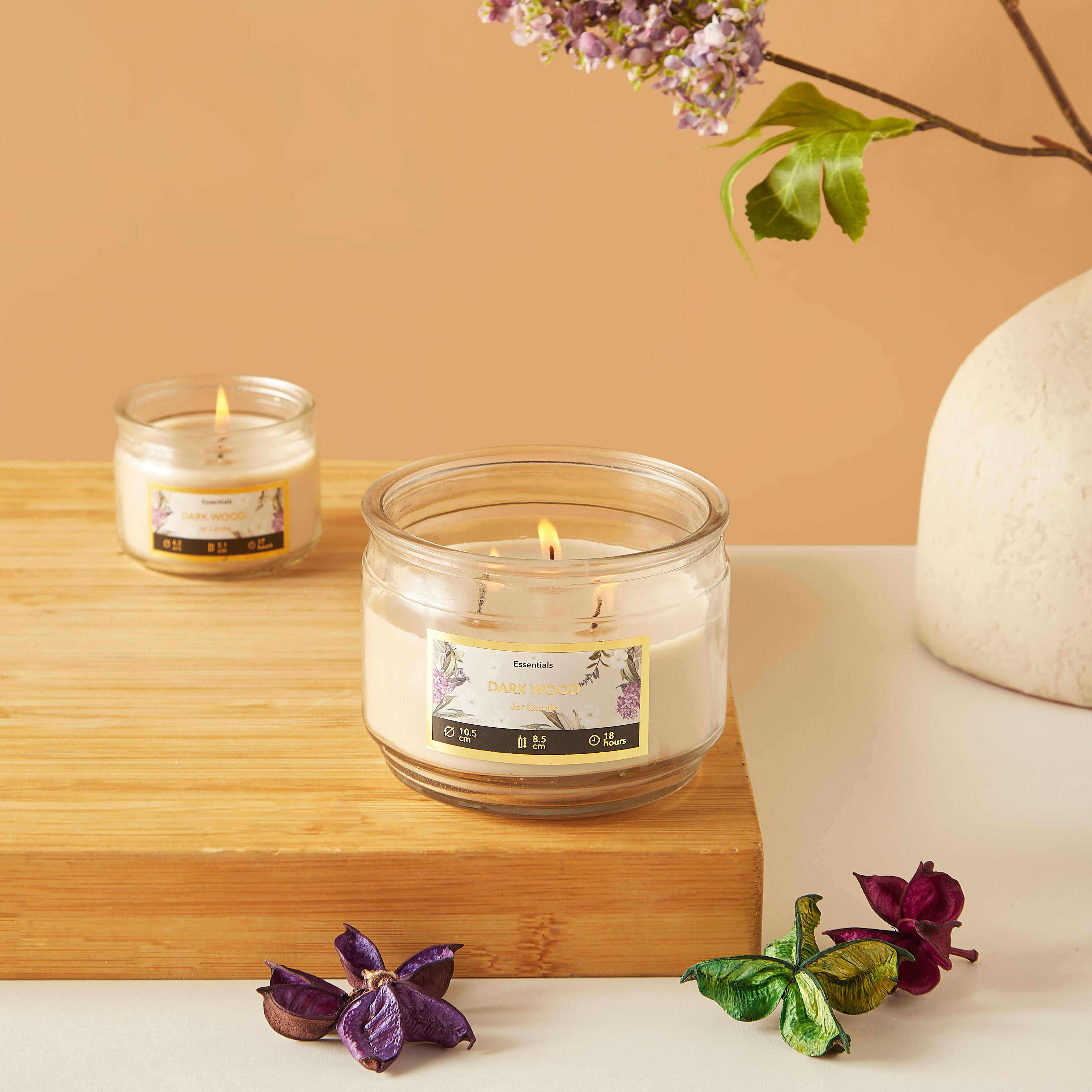 Essentials 3-Wick Vanilla Fleur Scented Glass Jar Candle - 18 H-household-homefragrance-candles-image-1