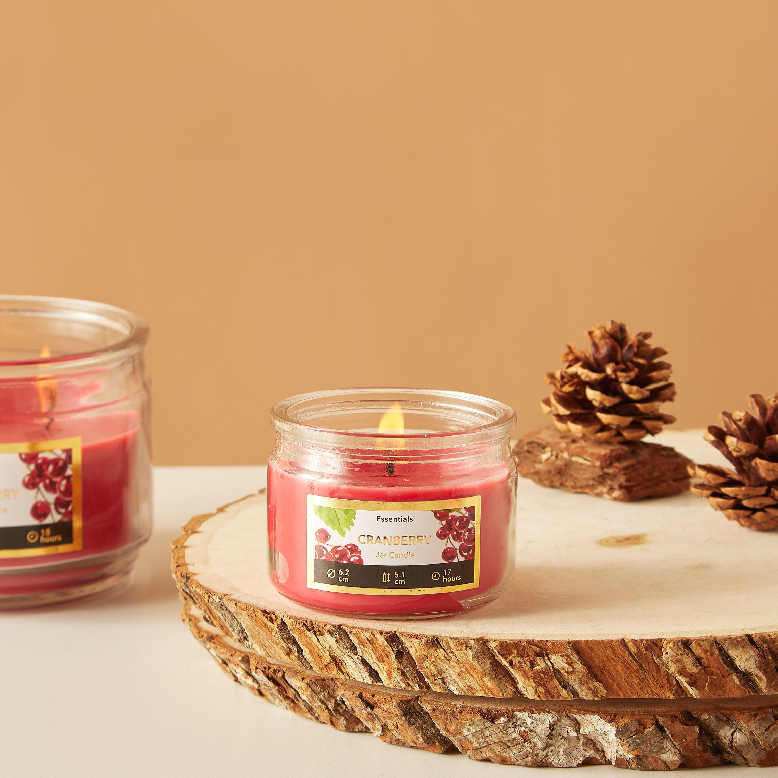 Essentials Vanilla Fleur Scented Glass Jar Candle - 17 H-household-homefragrance-candles-image-1