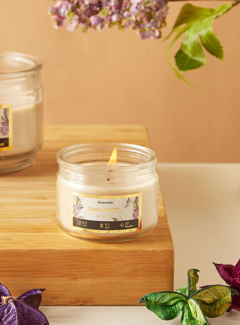 Essentials Vanilla Fleur Scented Glass Jar Candle - 17 H-household-homefragrance-candles-image-1