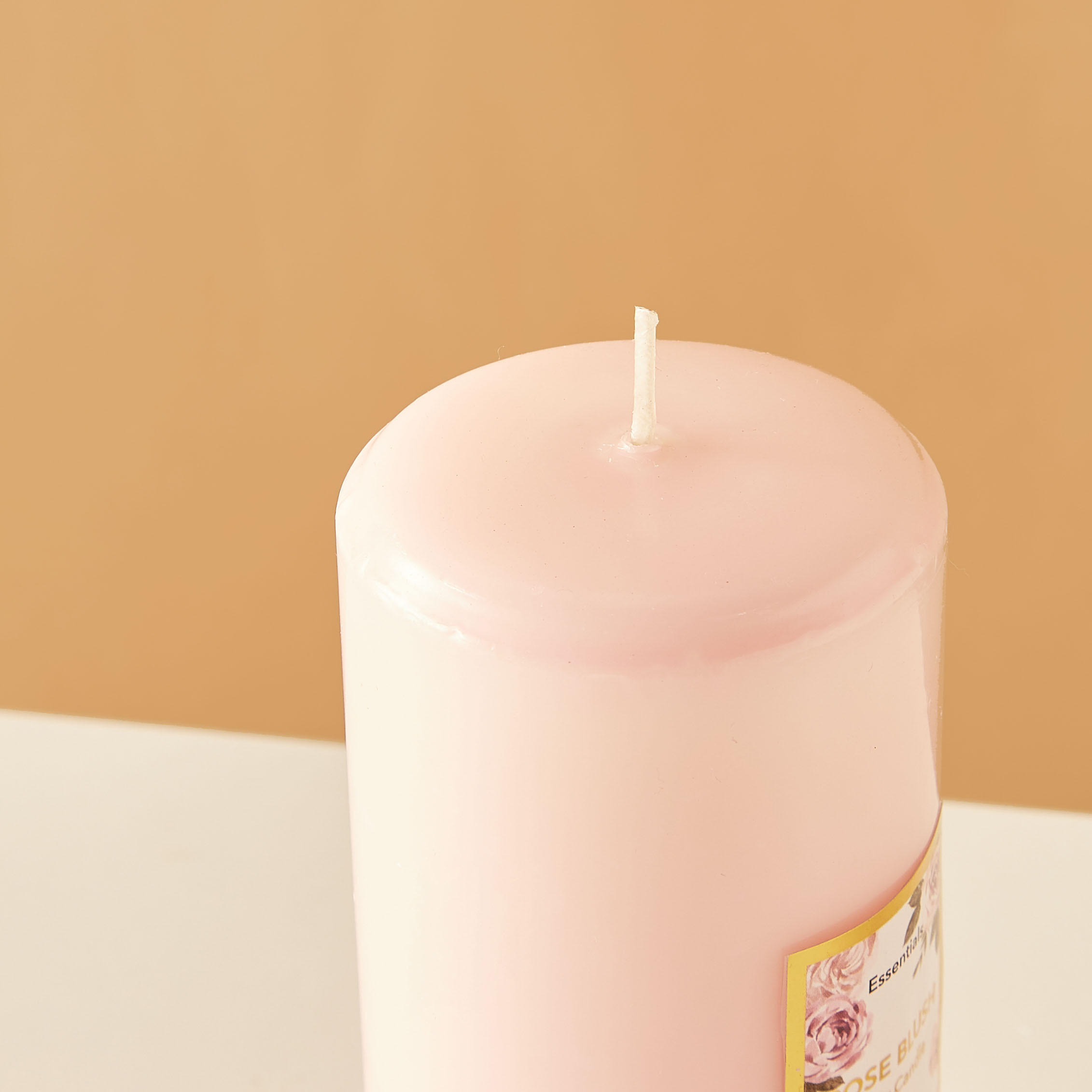 Essentials Rose Blush Scented Pillar Candle - 60 H-household-homefragrance-candles-image-4