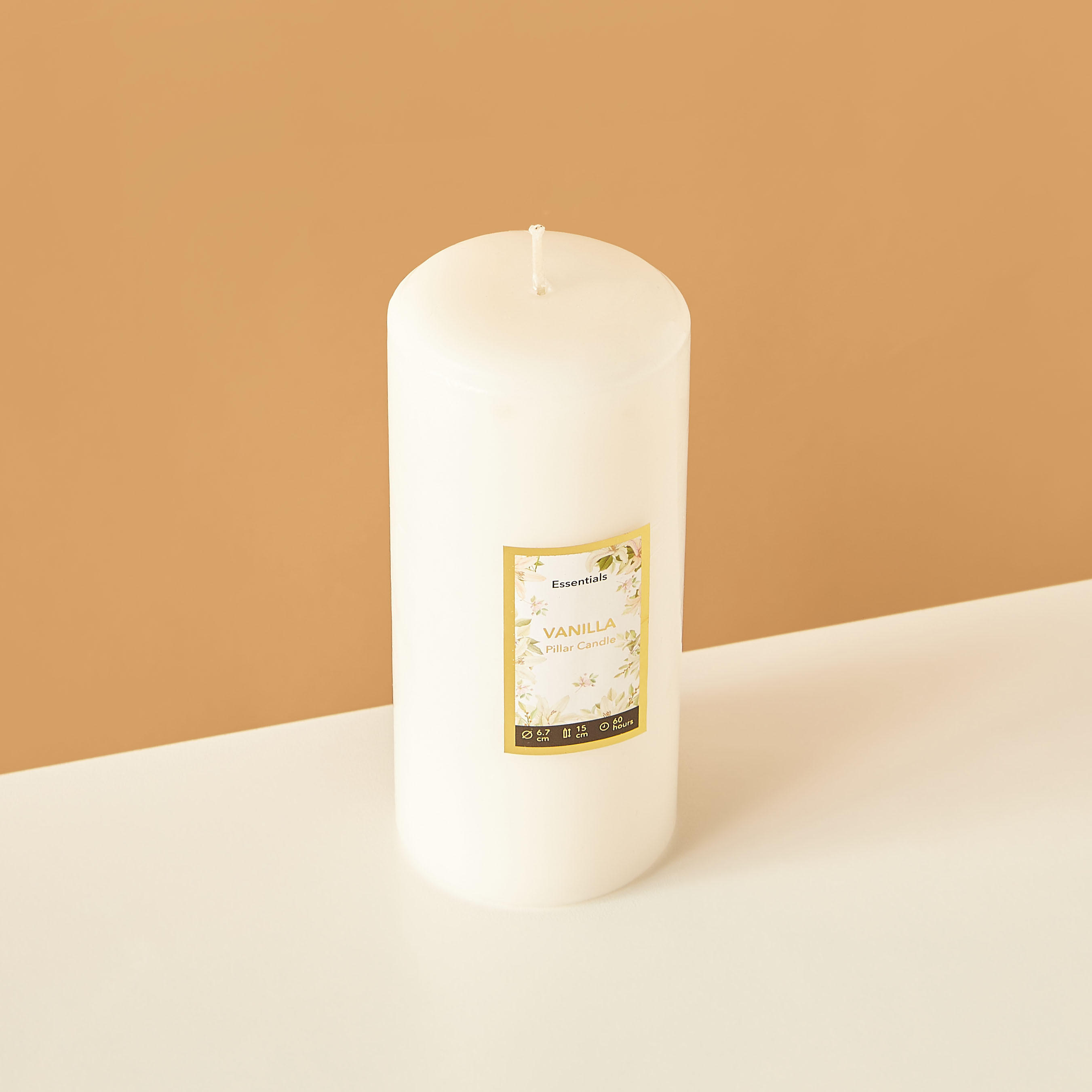Essentials Rose Blush Scented Pillar Candle - 60 H-household-homefragrance-candles-image-3