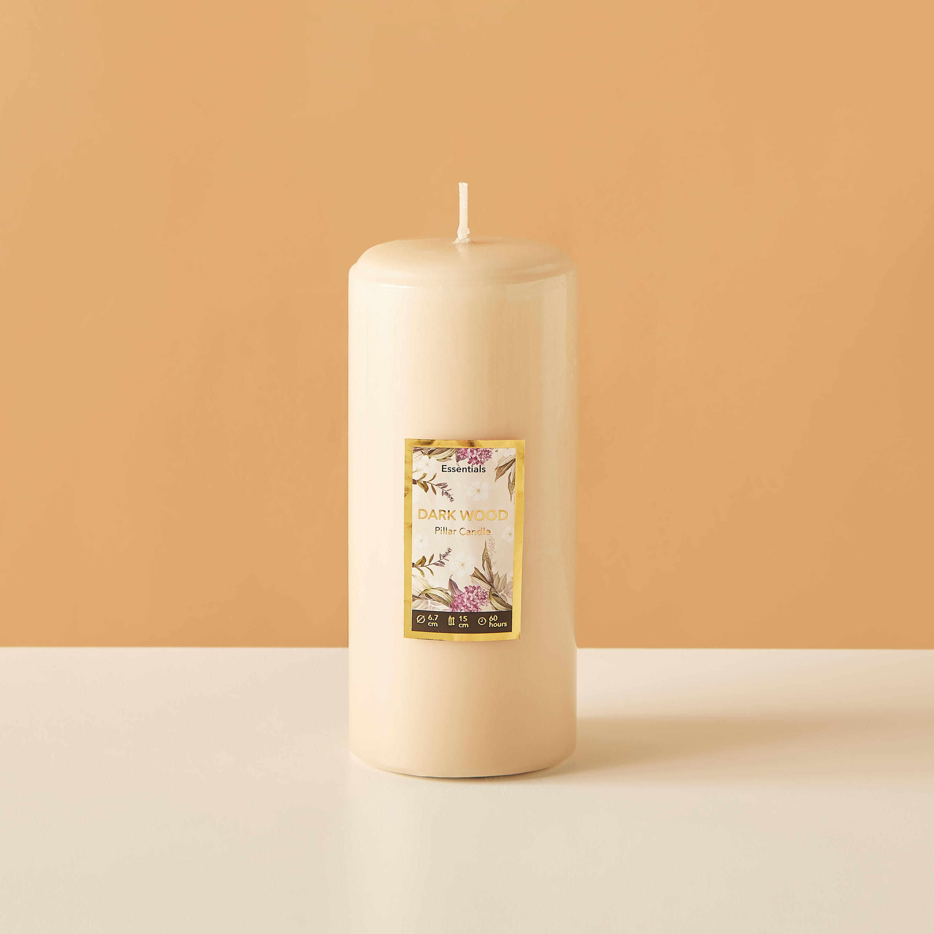 Essentials Rose Blush Scented Pillar Candle - 60 H-household-homefragrance-candles-image-2