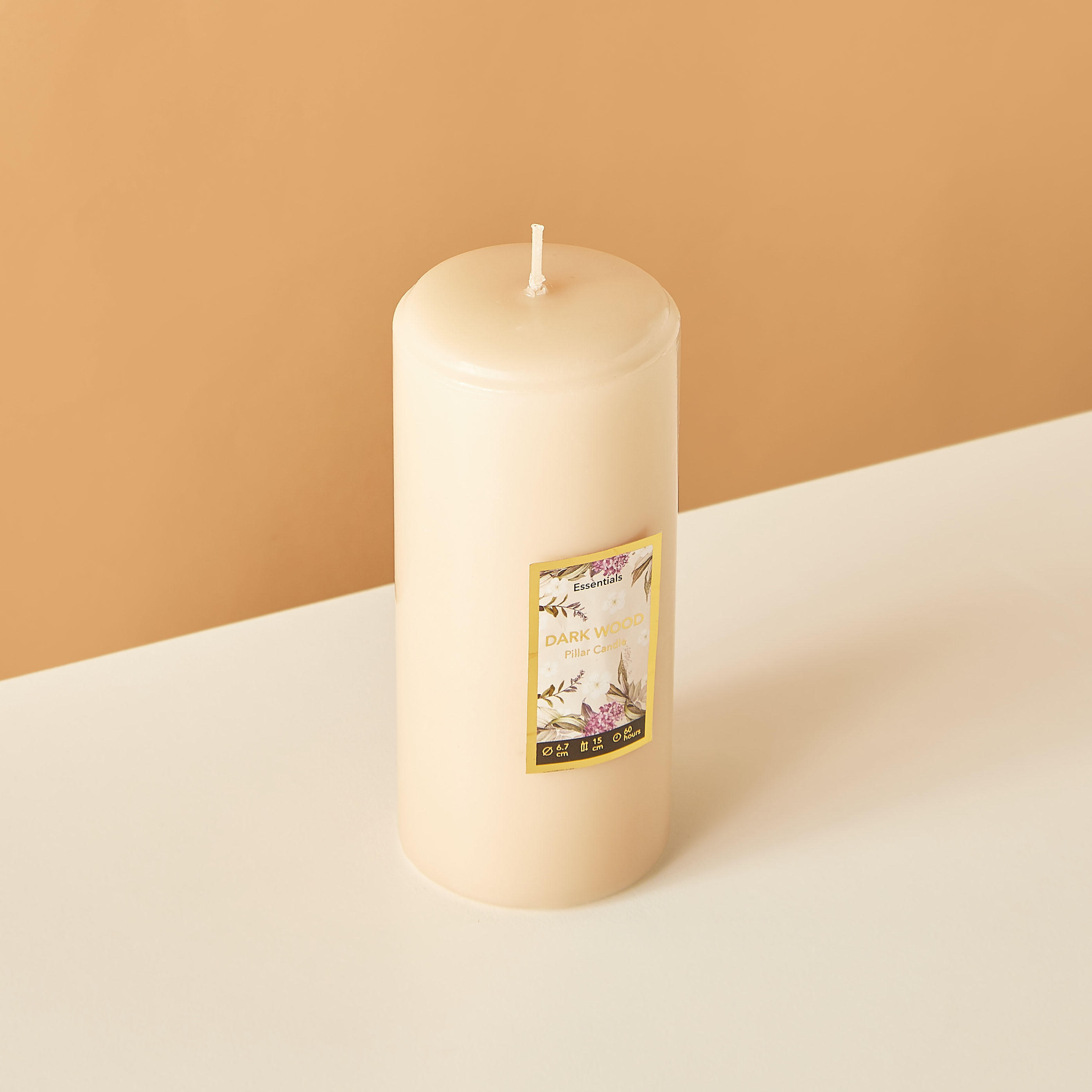 Essentials Rose Blush Scented Pillar Candle - 60 H-household-homefragrance-candles-image-3