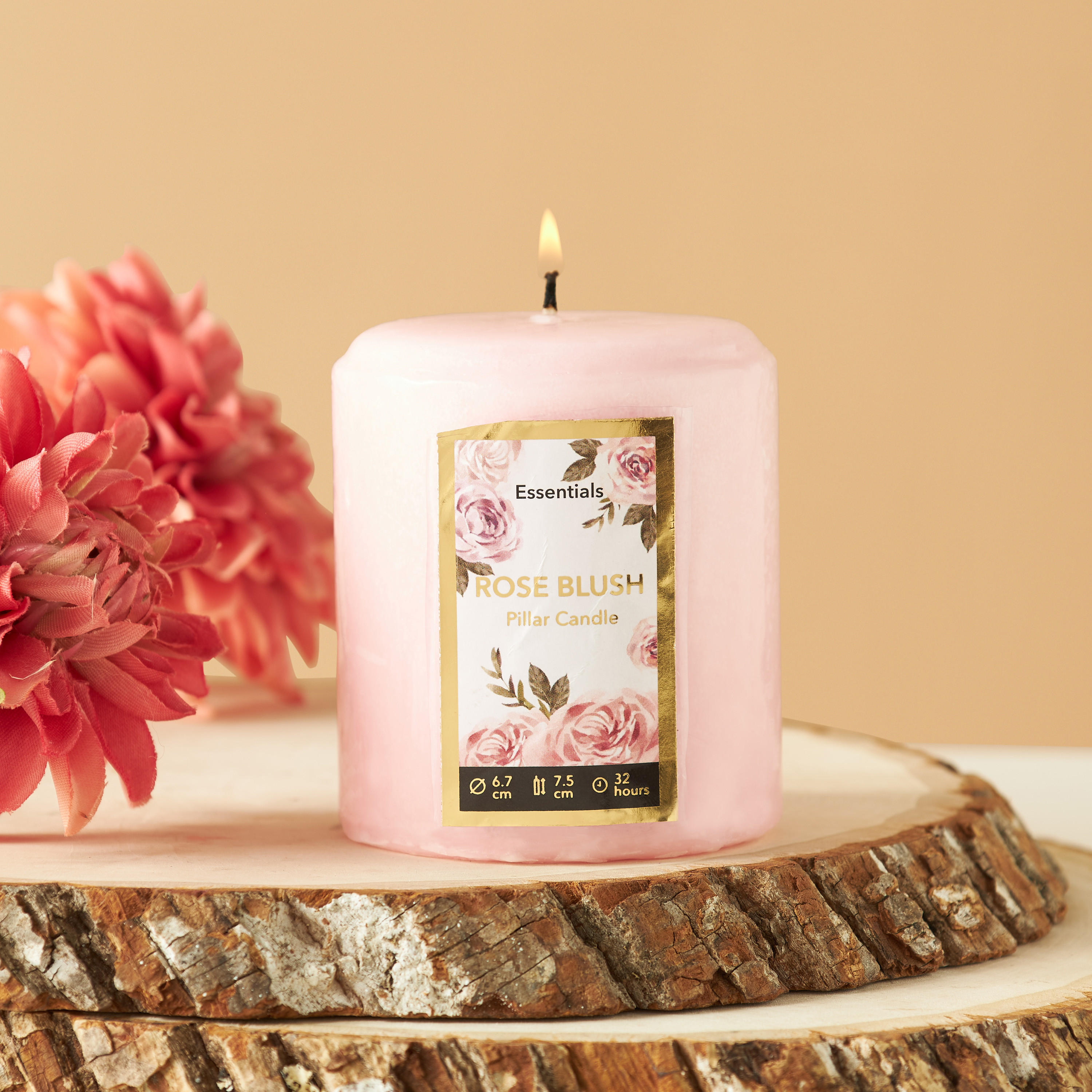 Essentials Vanilla Fleur Scented Pillar Candle - 8 cms-household-homefragrance-candles-image-1