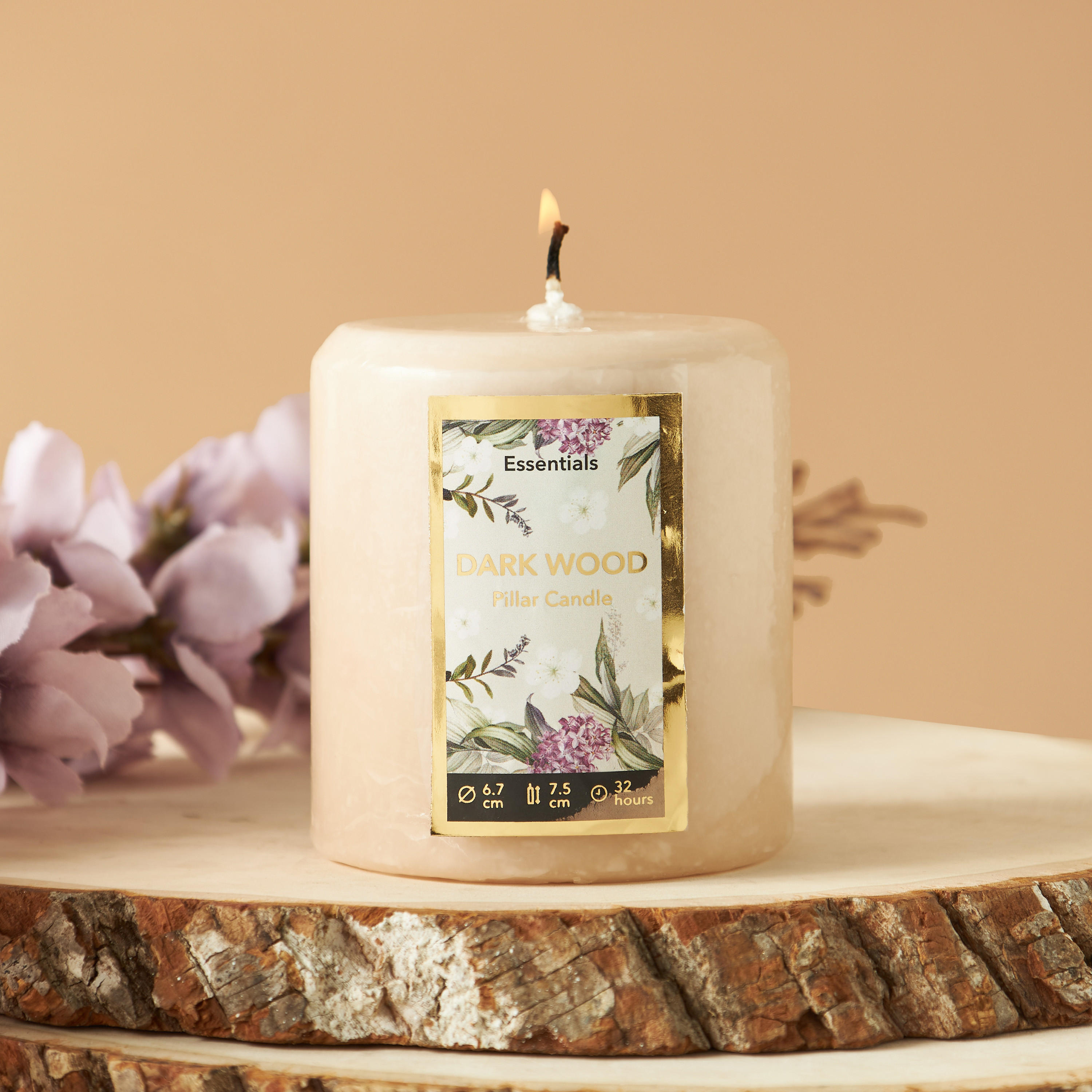 Essentials Vanilla Fleur Scented Pillar Candle - 8 cms-household-homefragrance-candles-image-1