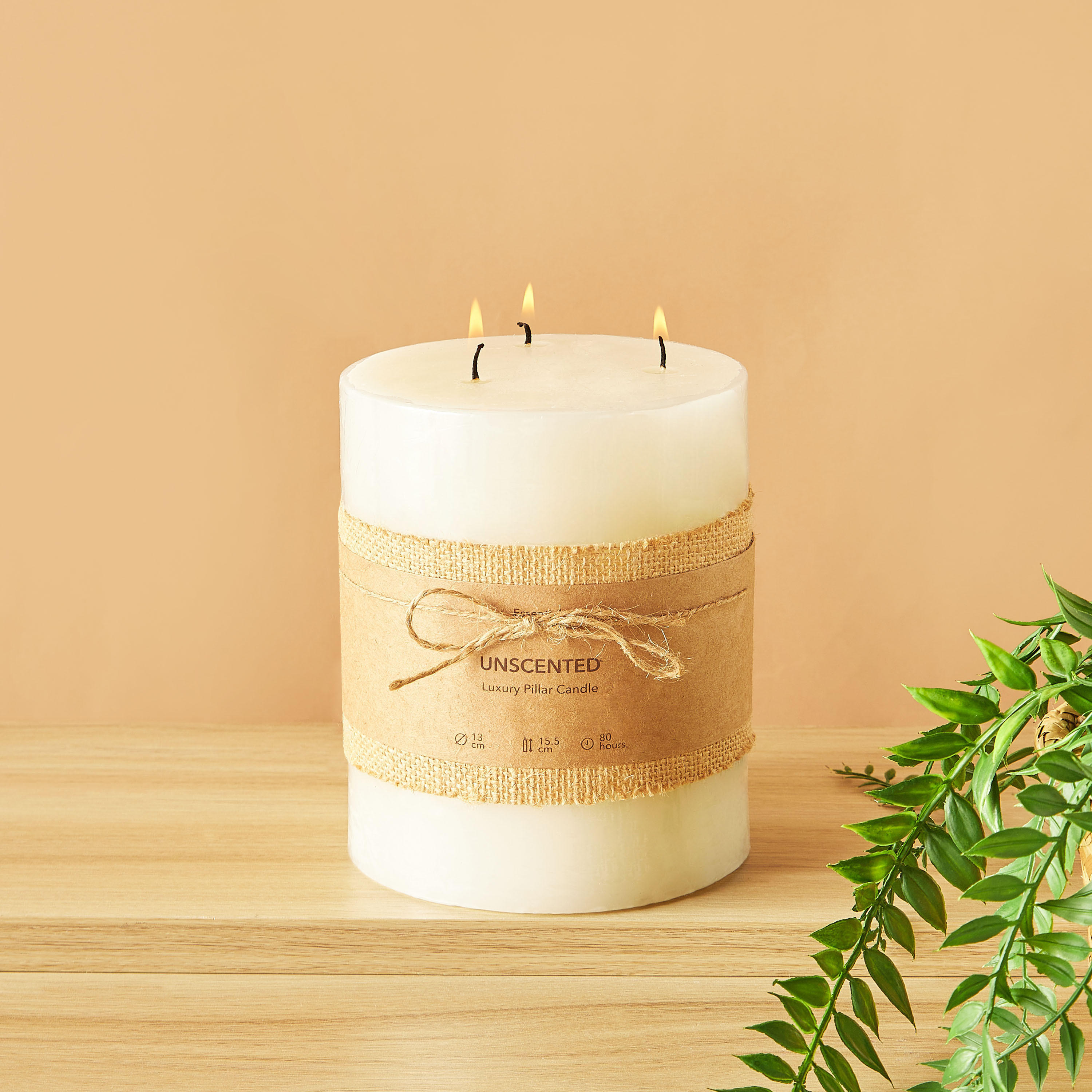 Essentials Unscented Pillar Candle - 16 cms-household-homefragrance-candles-image-1