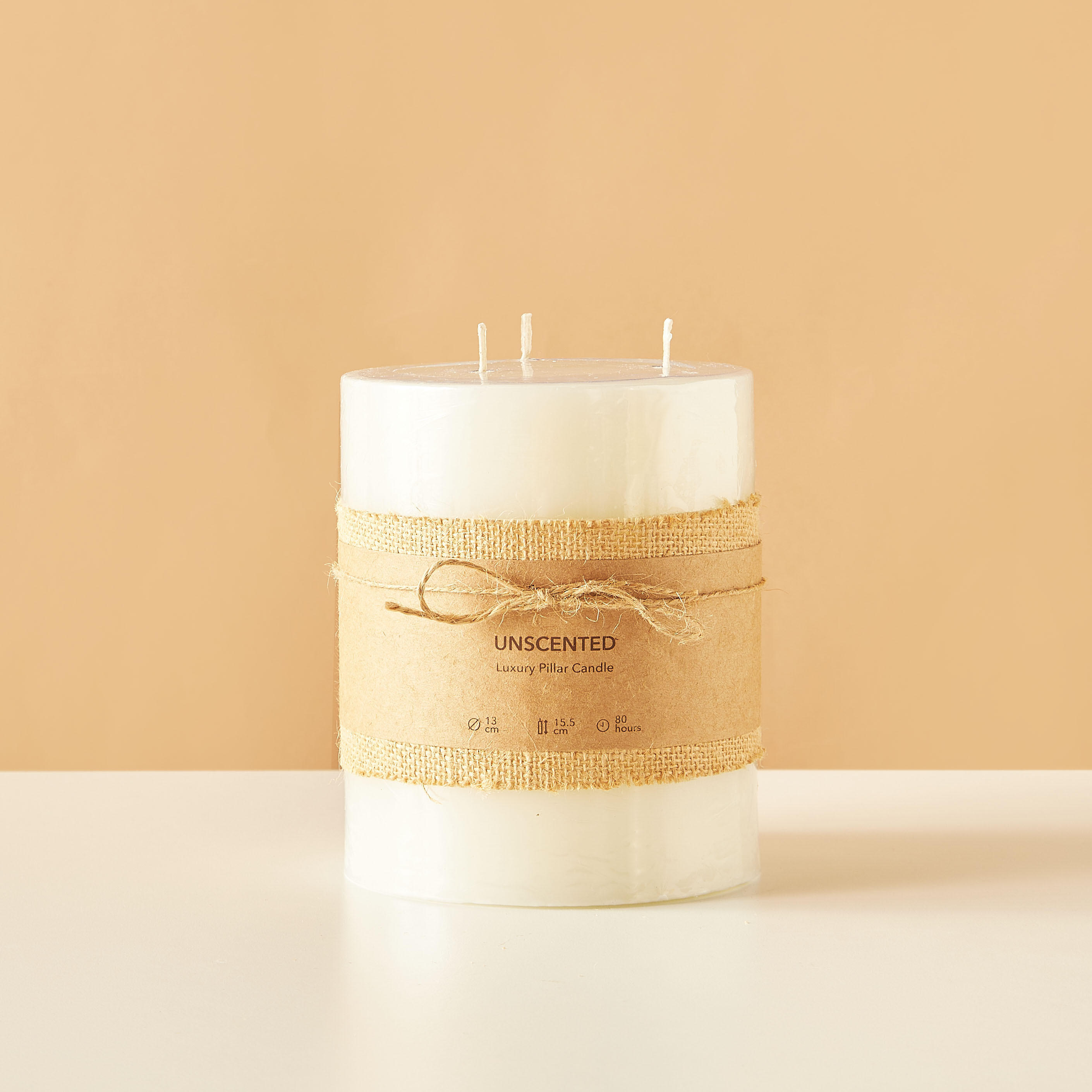 Essentials Unscented Pillar Candle - 16 cms-household-homefragrance-candles-image-2