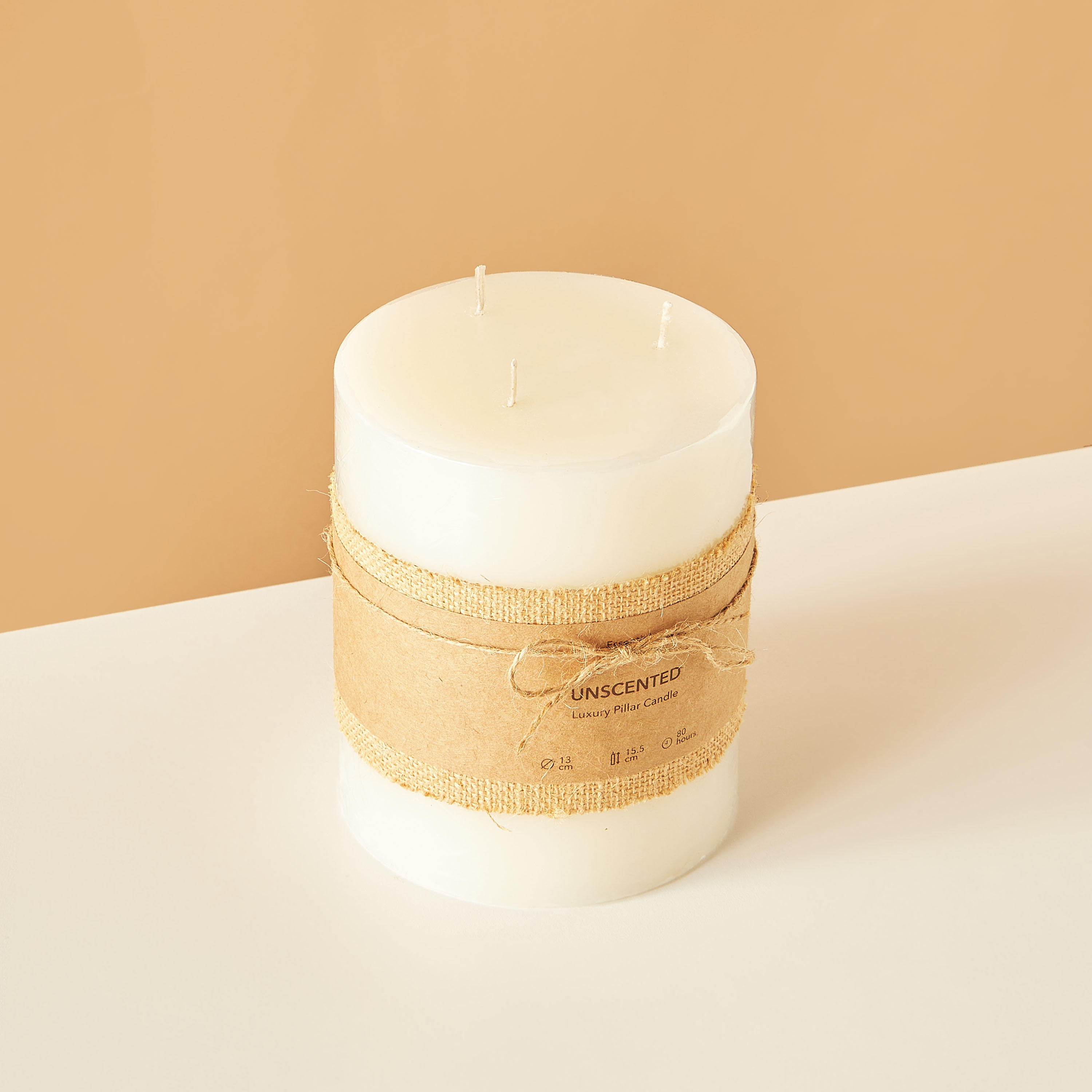 Essentials Unscented Pillar Candle - 16 cms-household-homefragrance-candles-image-3