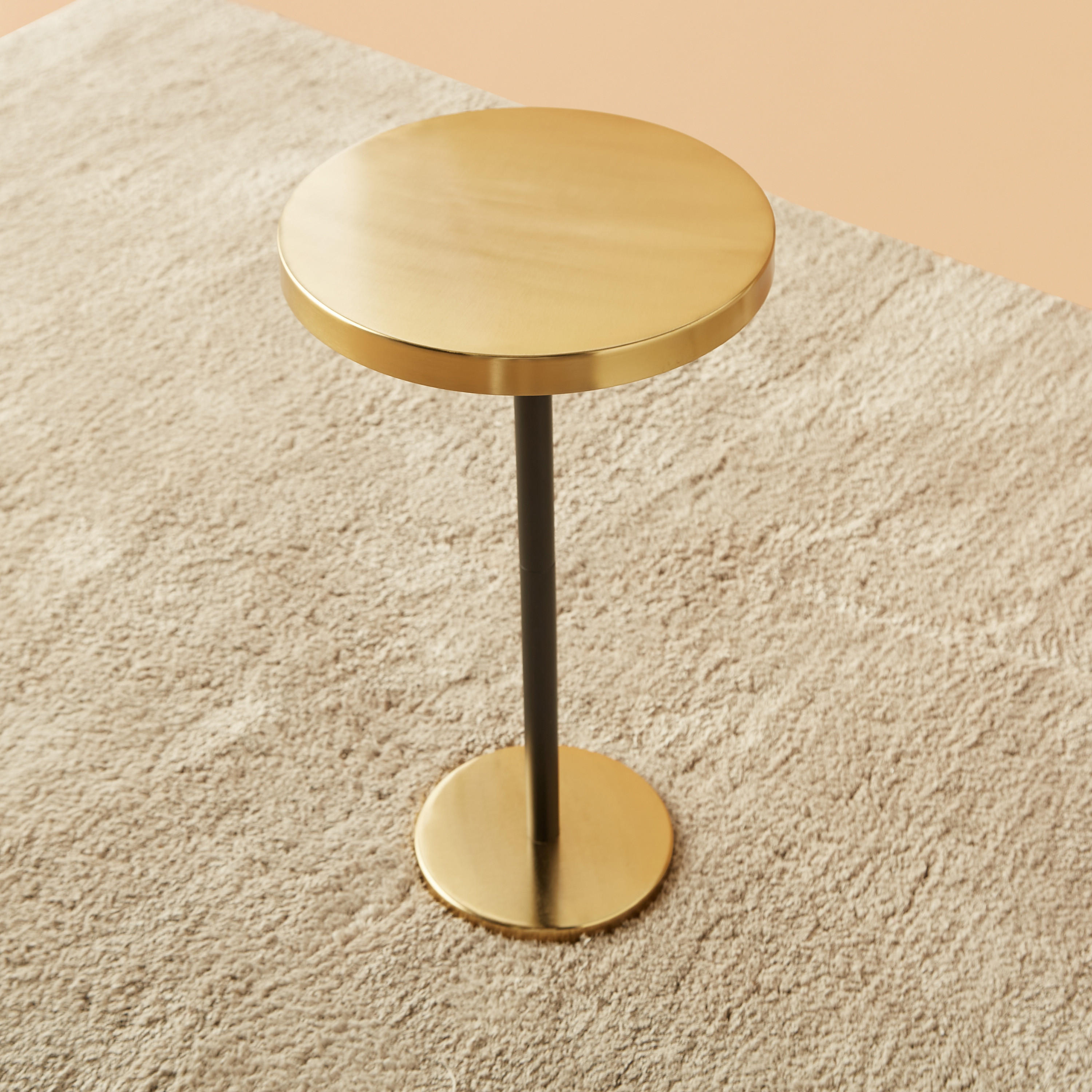 طاولة زينة بسطح معدني وقاعدة بيديستال - 31x31x56سم-furniture-livingroom-sideandendtables-image-3