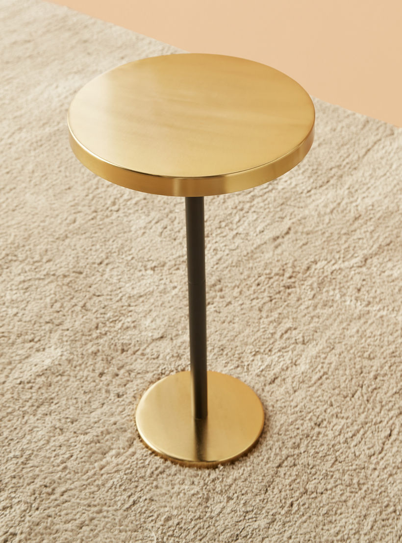 طاولة زينة بسطح معدني وقاعدة بيديستال - 31x31x56سم-furniture-livingroom-sideandendtables-image-3