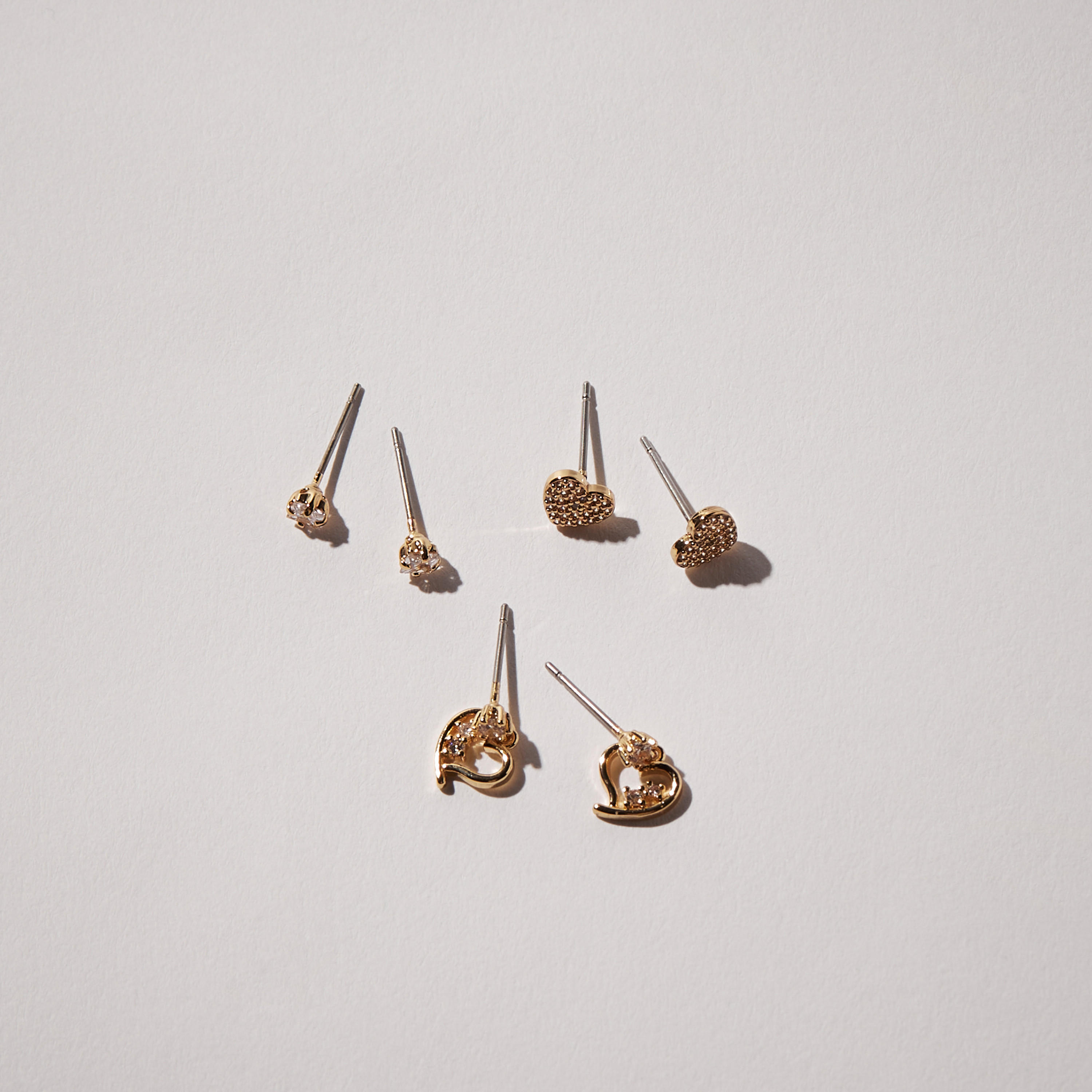 حلقان مزيّنة باللؤلؤ بمشبك إغلاق خلفي - طقم 3 أزواج-women-watchesandjewellery-jewellery-earrings-image-2
