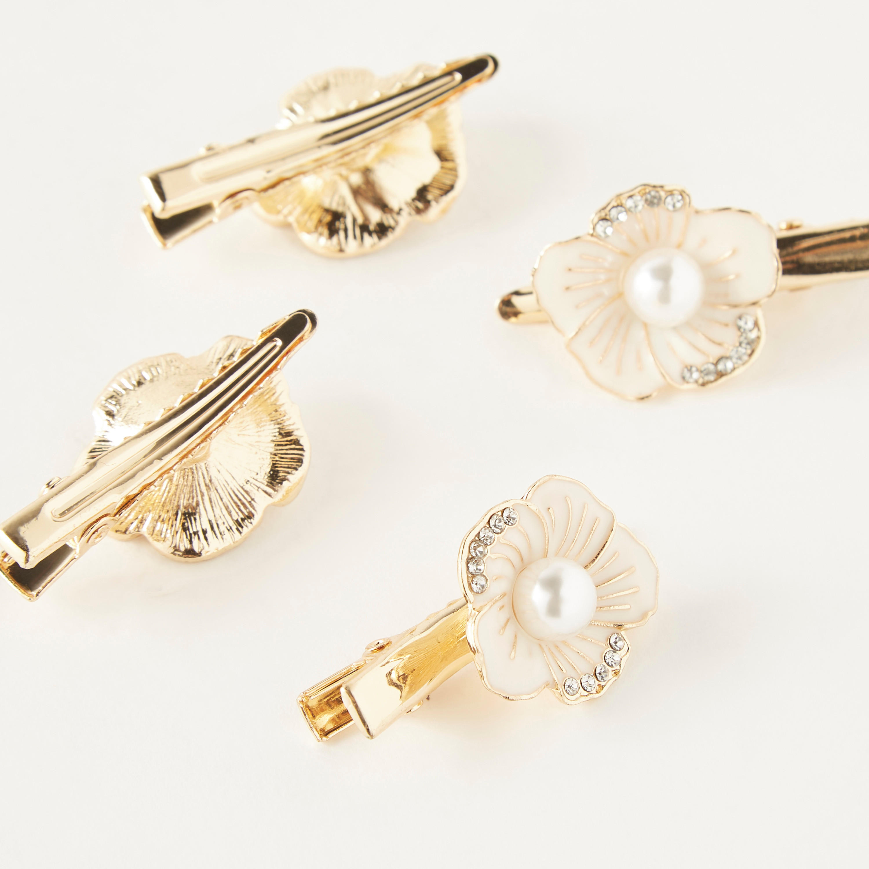 Floral Accent Hair Clip - Set of 4-women-hairaccessories-clips-image-3
