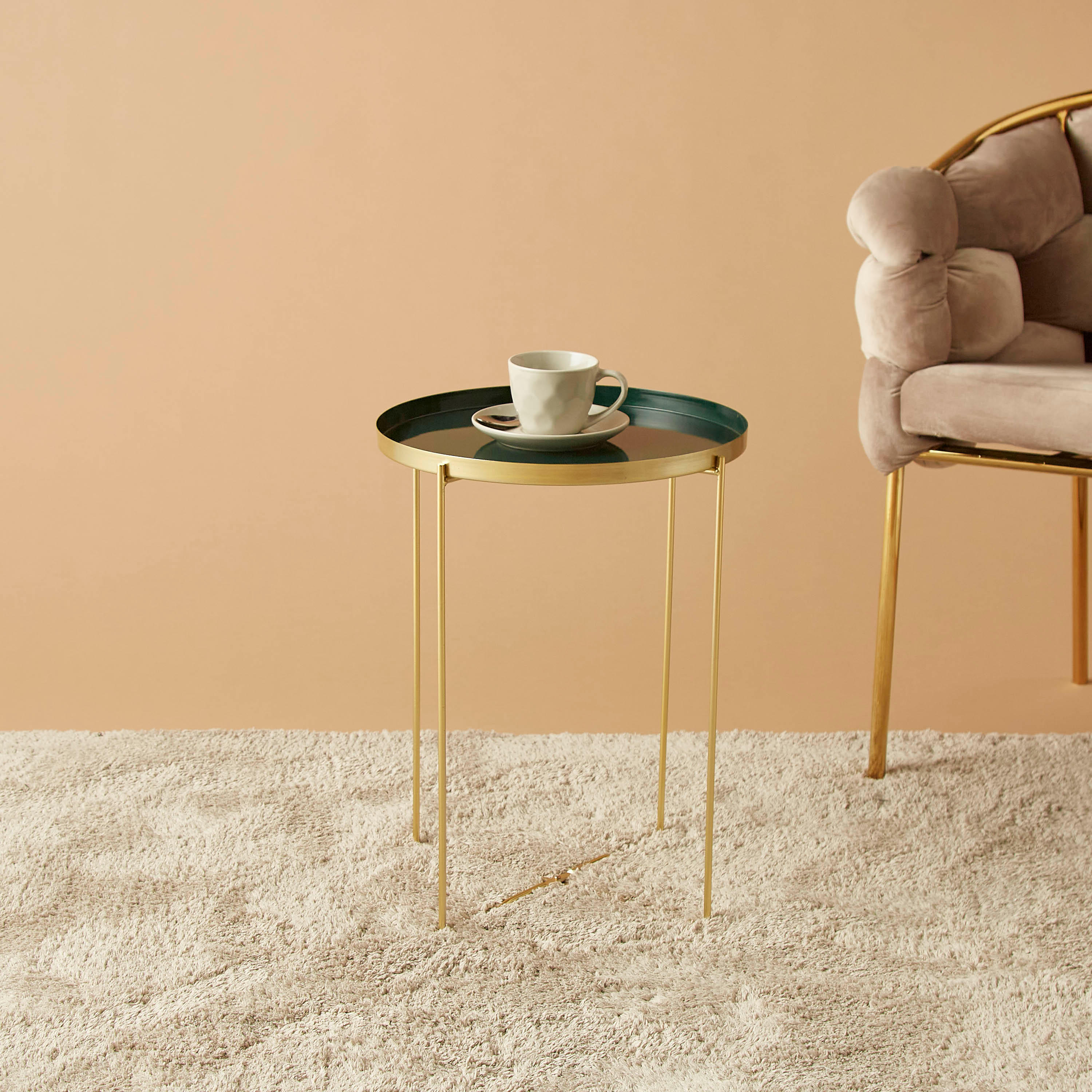 طاولة زينة بسطح معدني - 36x36x47 سم-furniture-livingroom-sideandendtables-image-2
