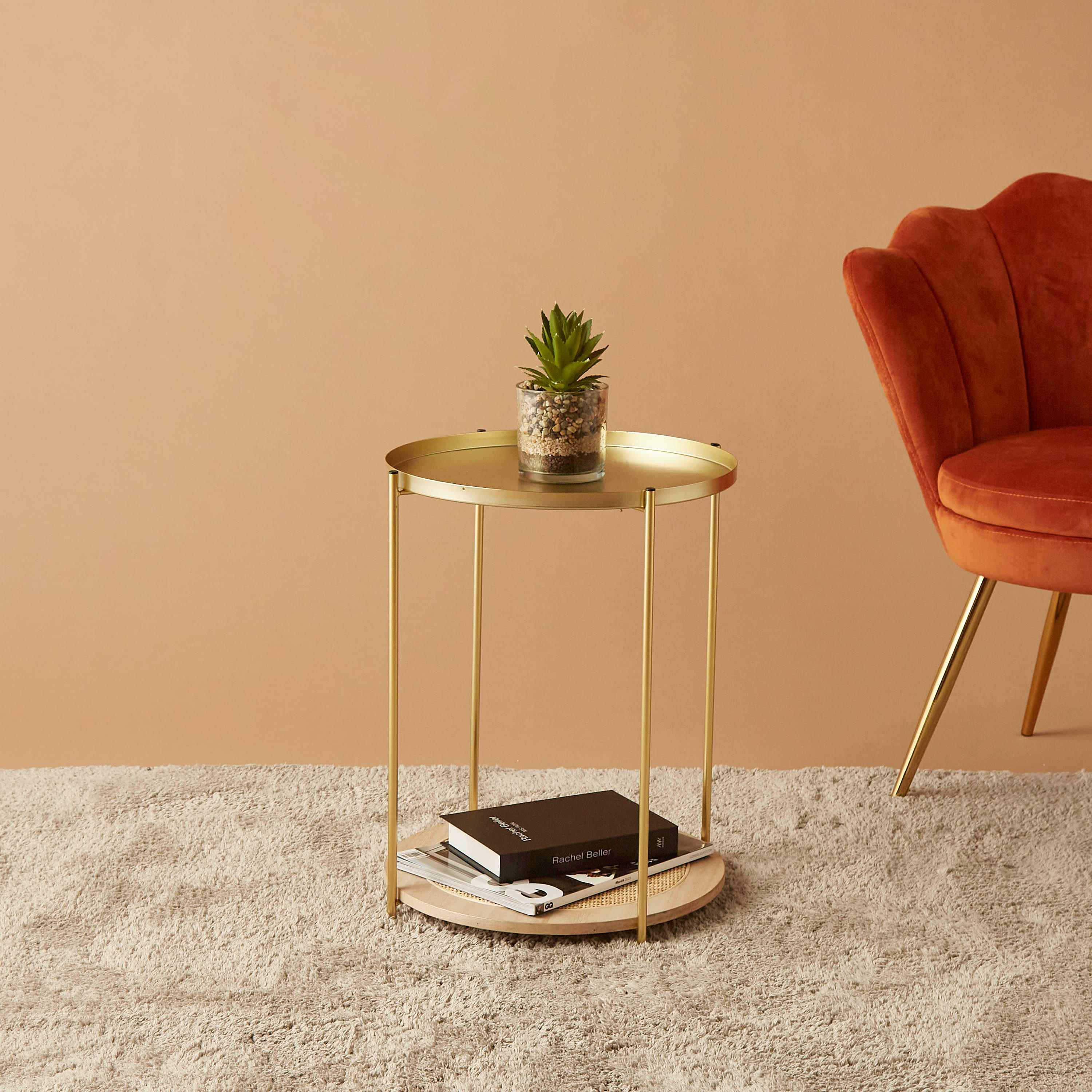 Metal Top Accent Table - 40x40x51 cms-furniture-livingroom-sideandendtables-image-2