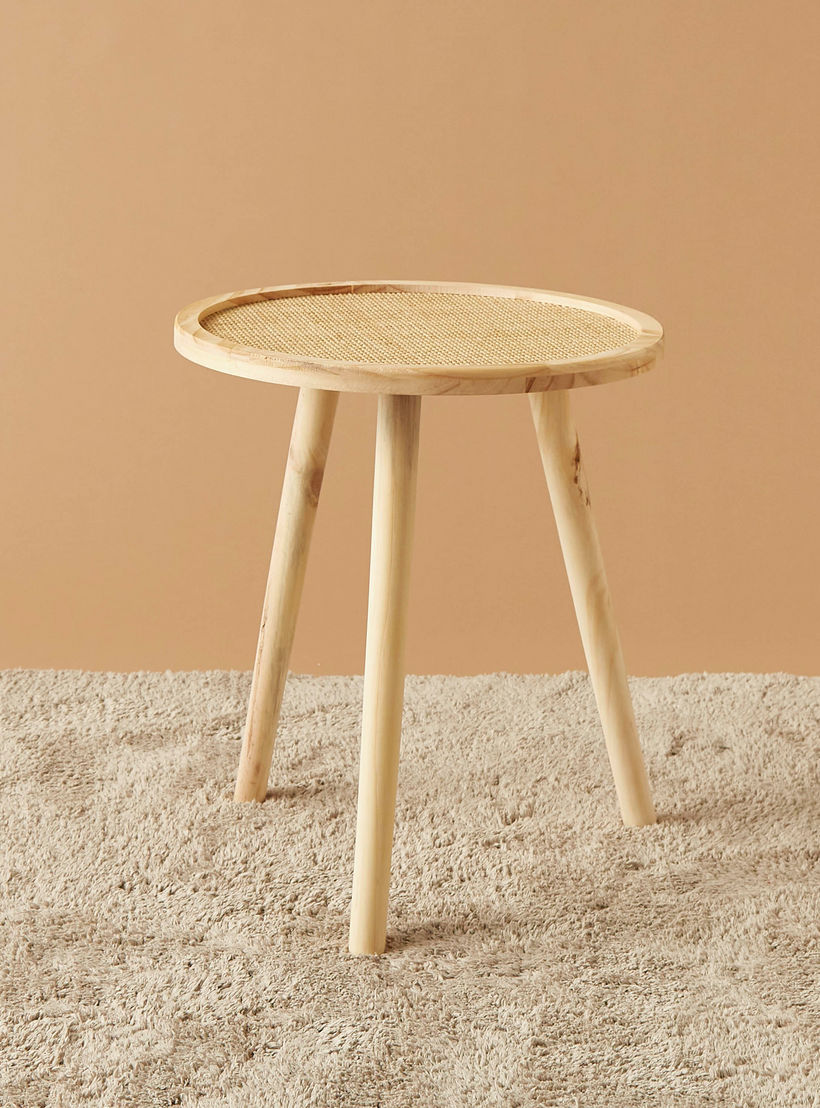 طاولة زينة بسطح خشبي - 40x40x51 سم-furniture-livingroom-sideandendtables-image-1